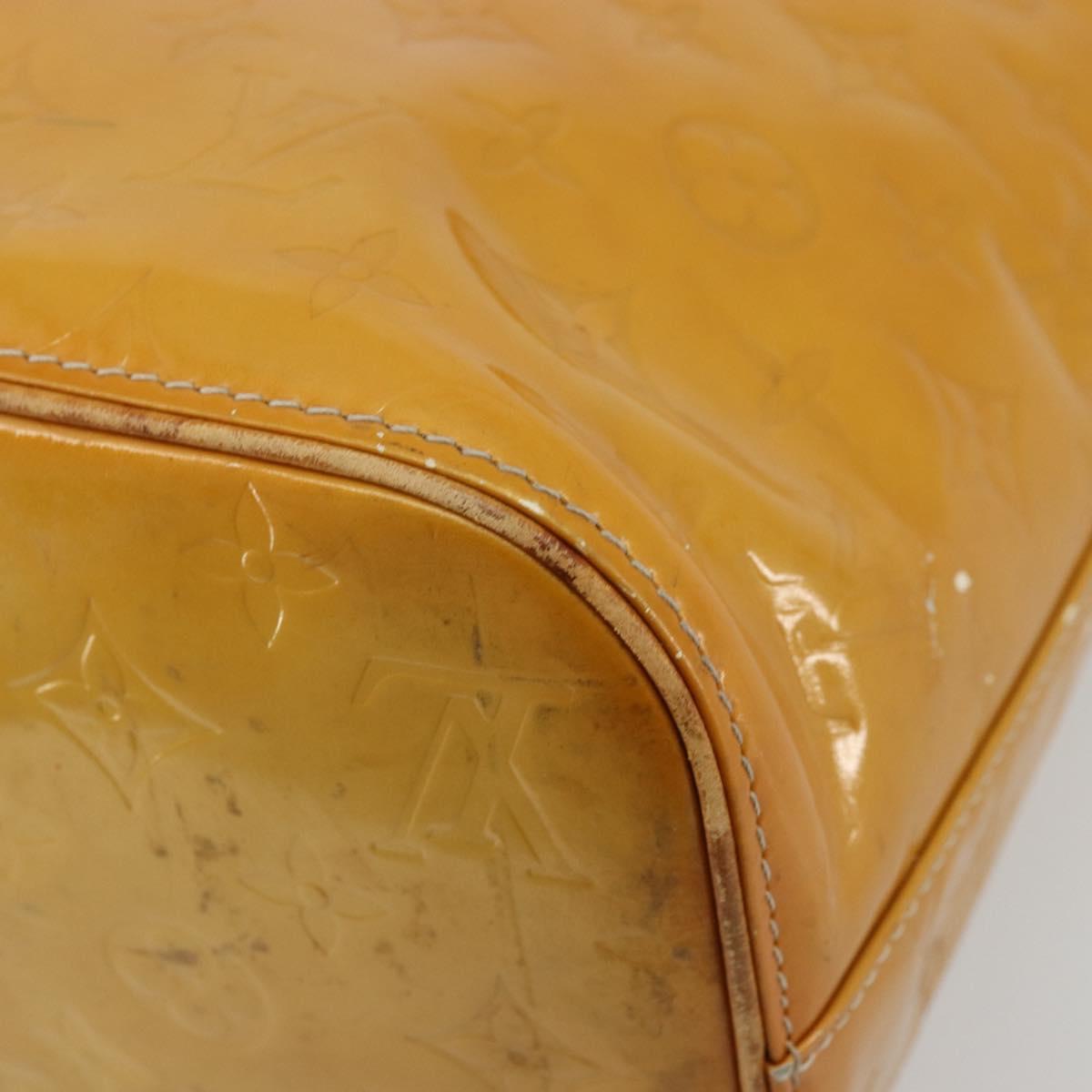 LOUIS VUITTON Monogram Vernis Houston Hand Bag Beige M91004 LV Auth 179150