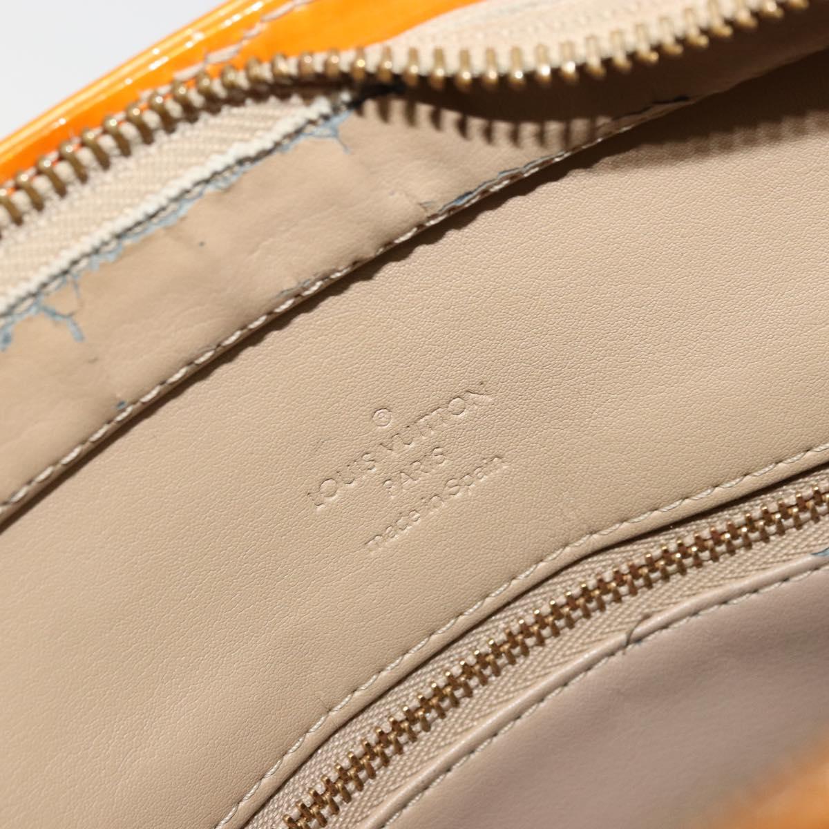 LOUIS VUITTON Monogram Vernis Houston Hand Bag Beige M91004 LV Auth 179150