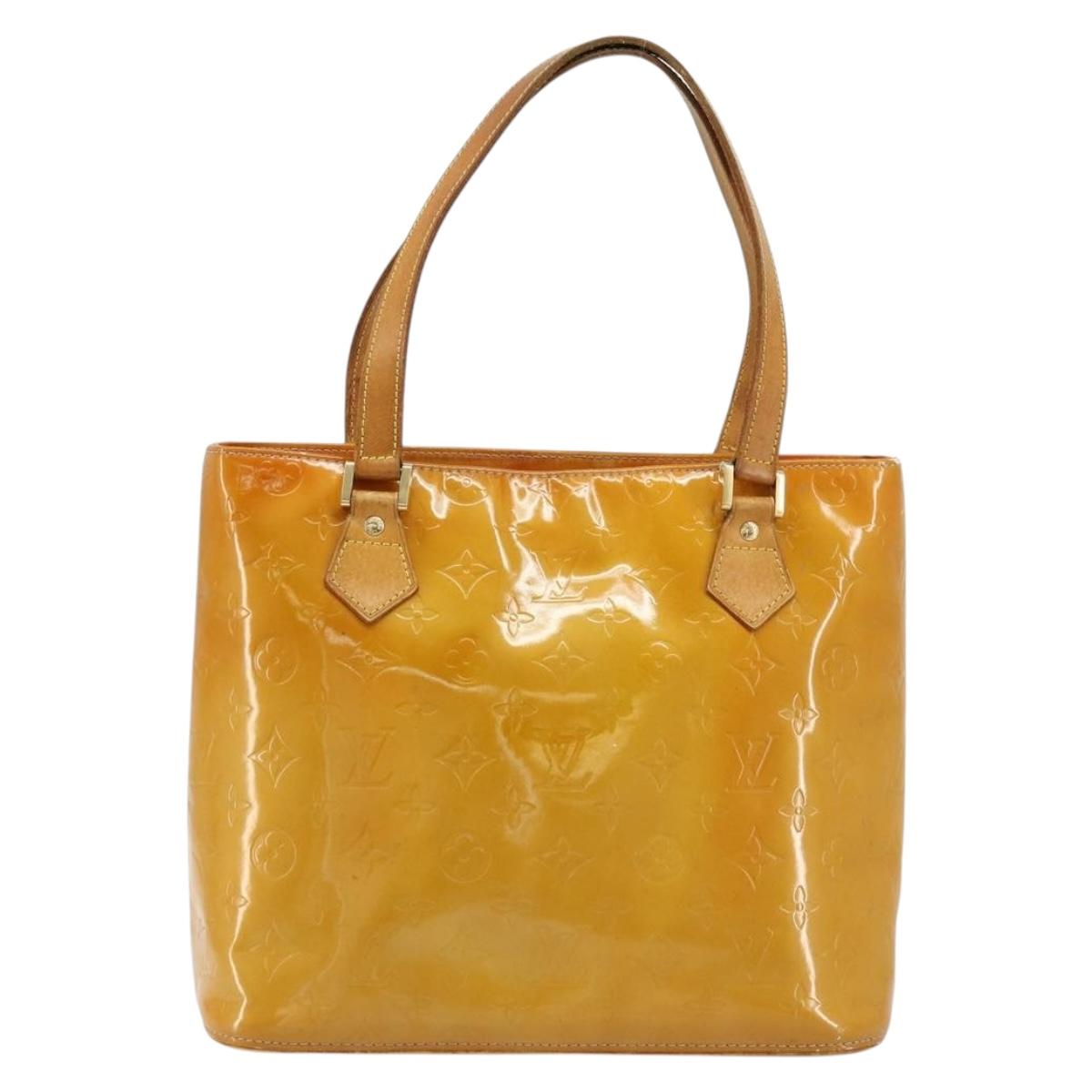 LOUIS VUITTON Monogram Vernis Houston Hand Bag Beige M91004 LV Auth 179150