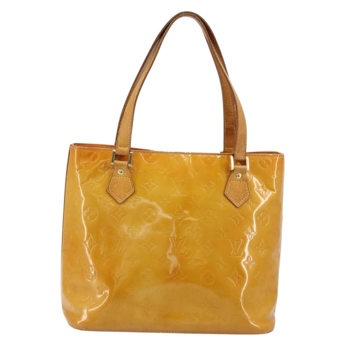 LOUIS VUITTON Monogram Vernis Houston Hand Bag Beige M91004 LV Auth 179150