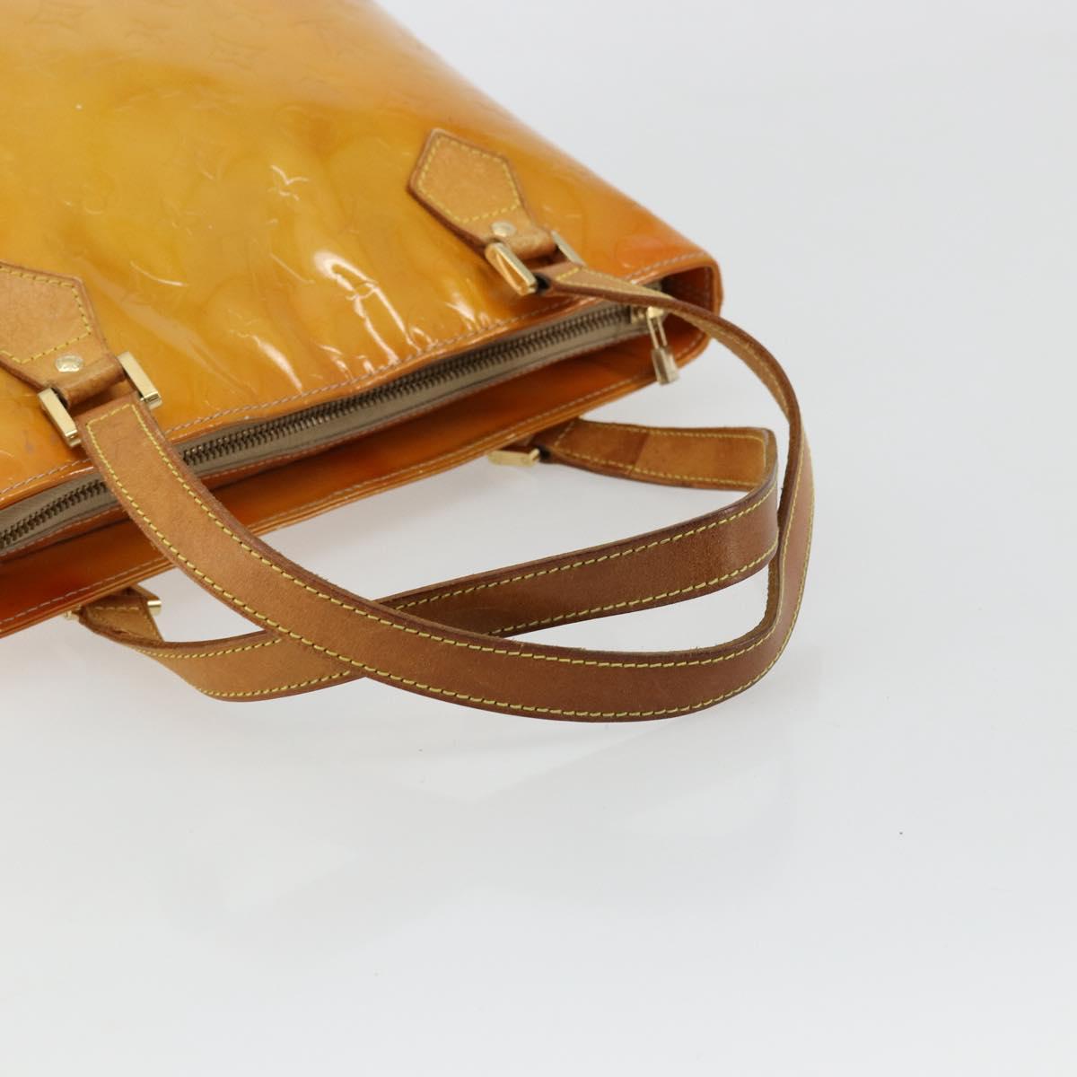 LOUIS VUITTON Monogram Vernis Houston Hand Bag Beige M91004 LV Auth 179150