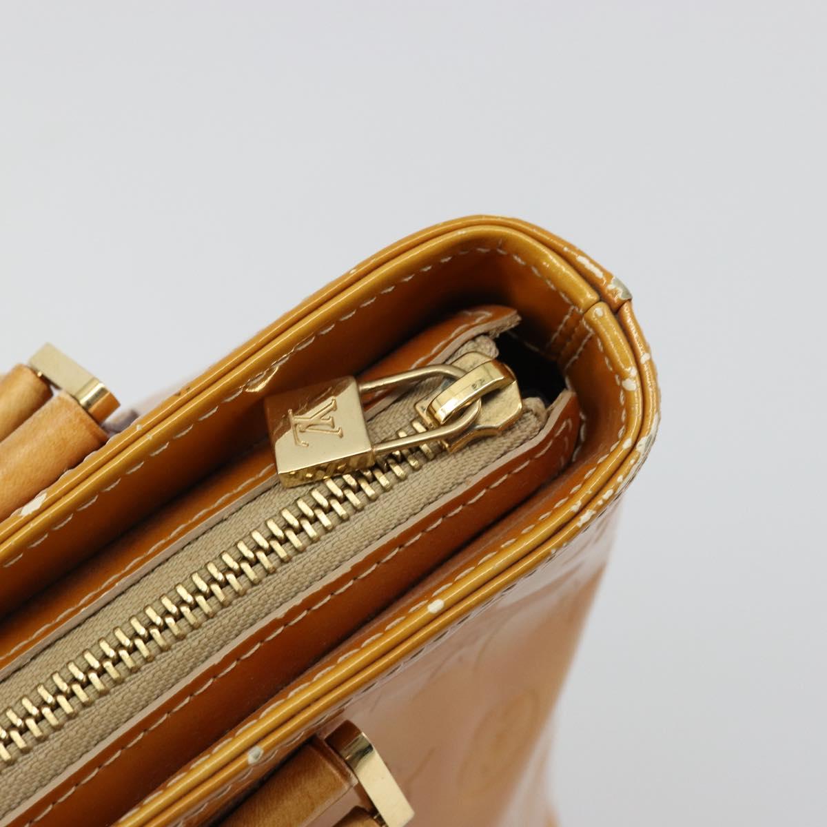 LOUIS VUITTON Monogram Vernis Houston Hand Bag Beige M91004 LV Auth 179151