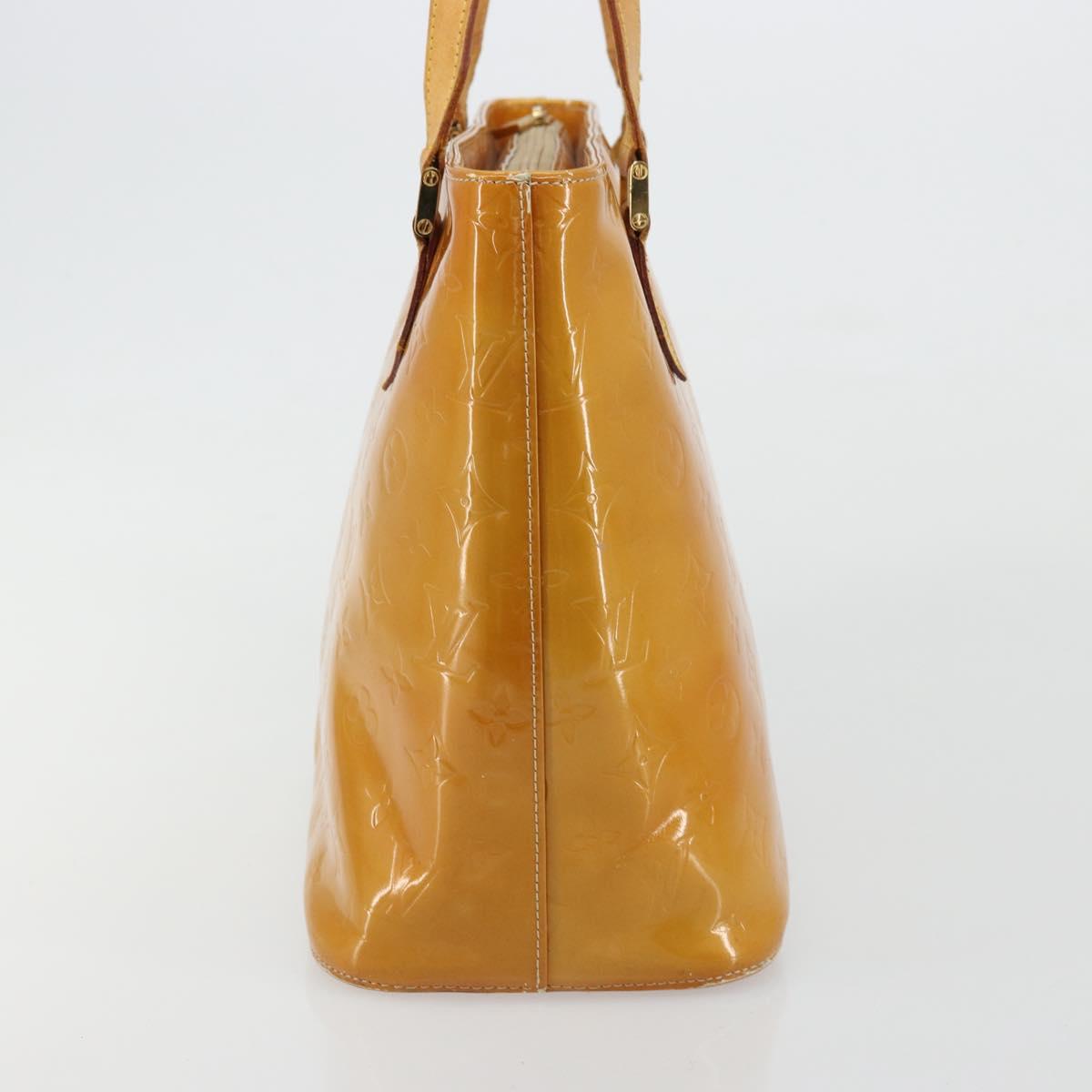 LOUIS VUITTON Monogram Vernis Houston Hand Bag Beige M91004 LV Auth 179151
