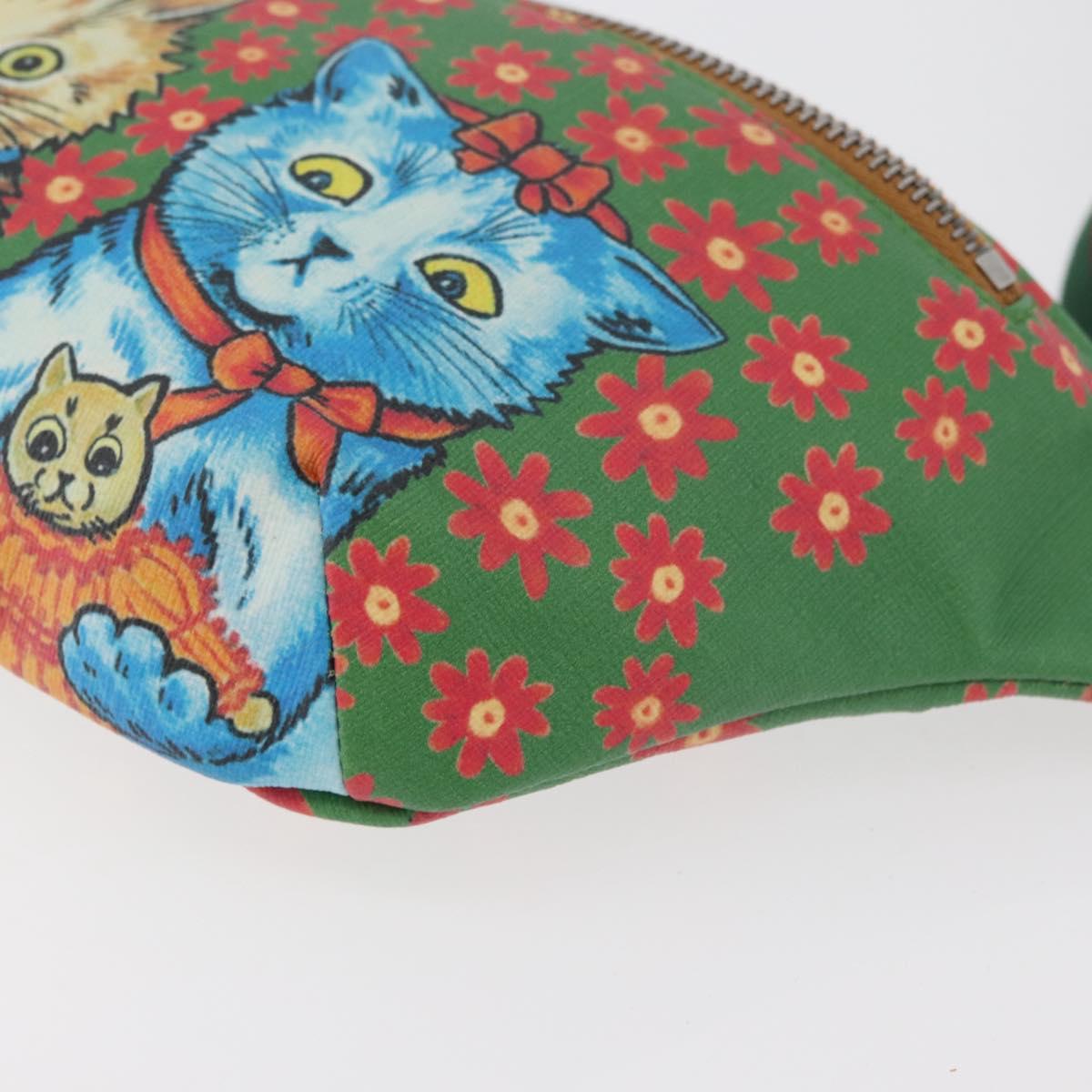 GUCCI Children's Web Sherry Line Bag Coated Canvas Green 502095 Auth 179152A