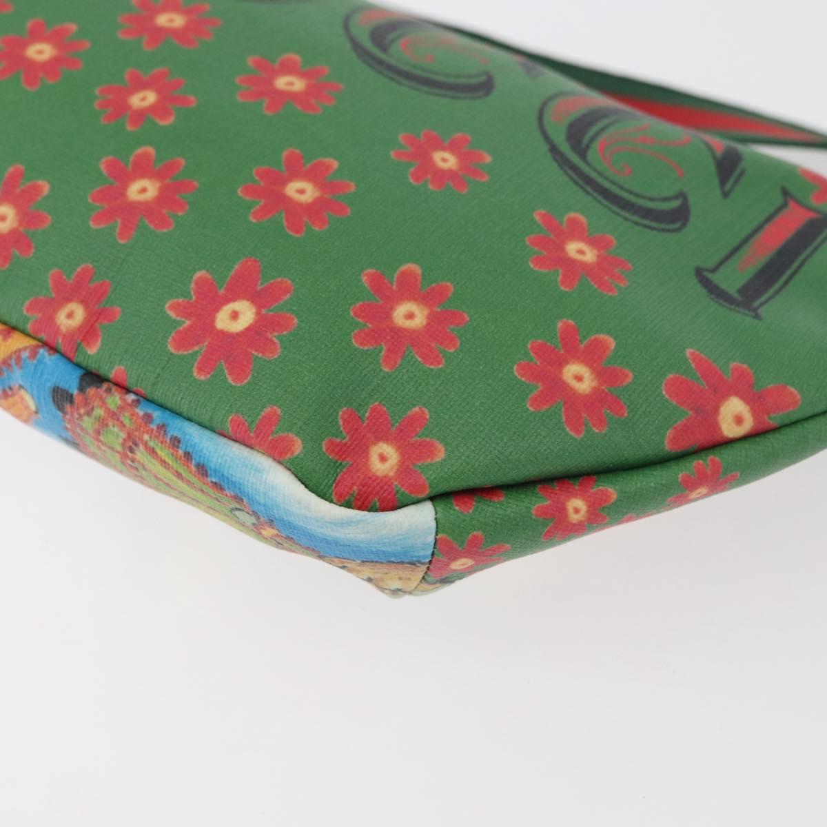 GUCCI Children's Web Sherry Line Bag Coated Canvas Green 502095 Auth 179152A