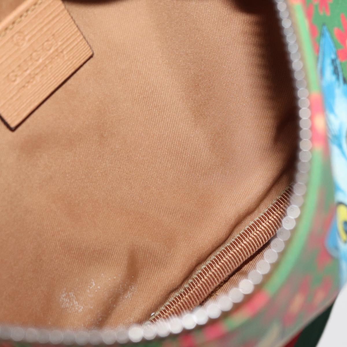 GUCCI Children's Web Sherry Line Bag Coated Canvas Green 502095 Auth 179152A