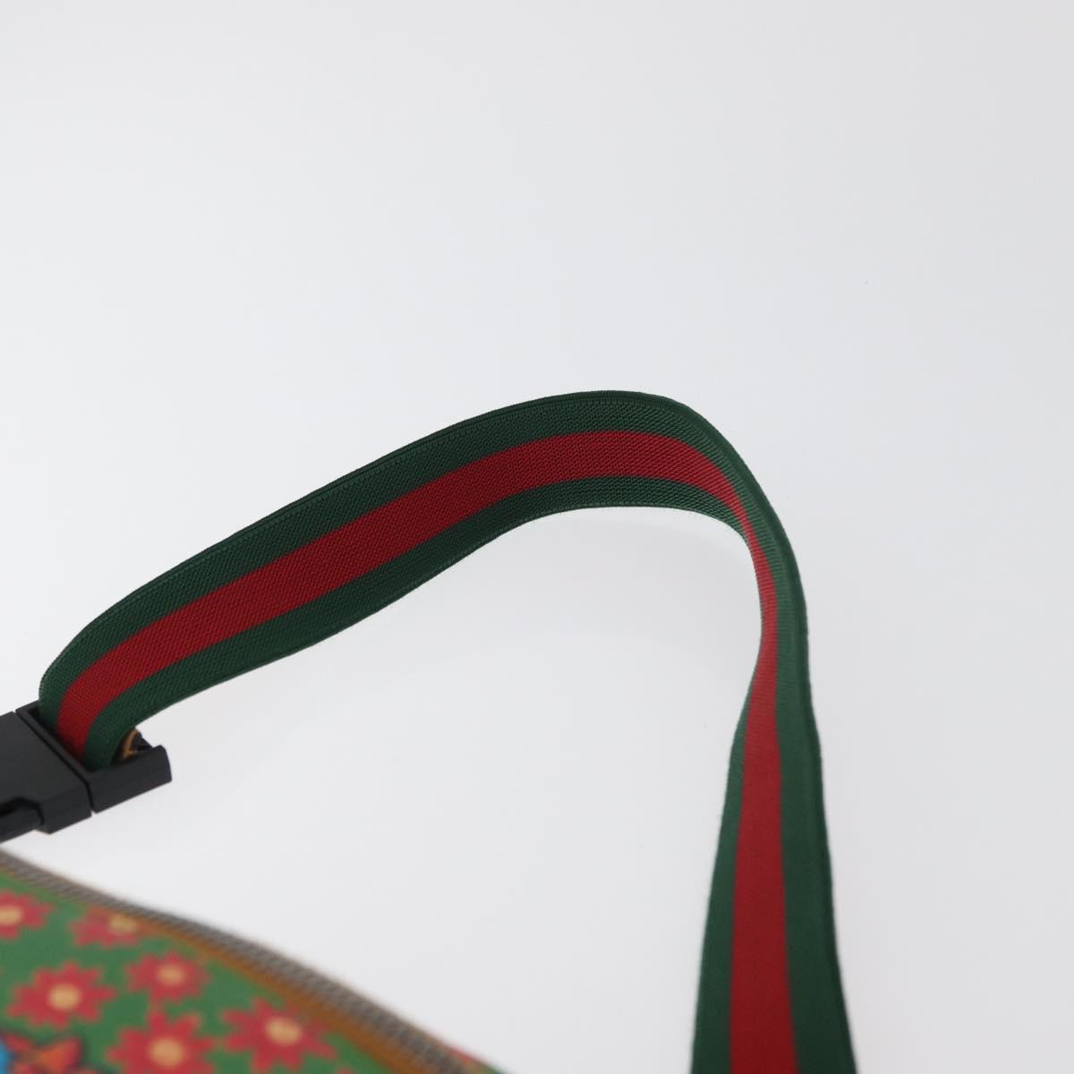 GUCCI Children's Web Sherry Line Bag Coated Canvas Green 502095 Auth 179152A