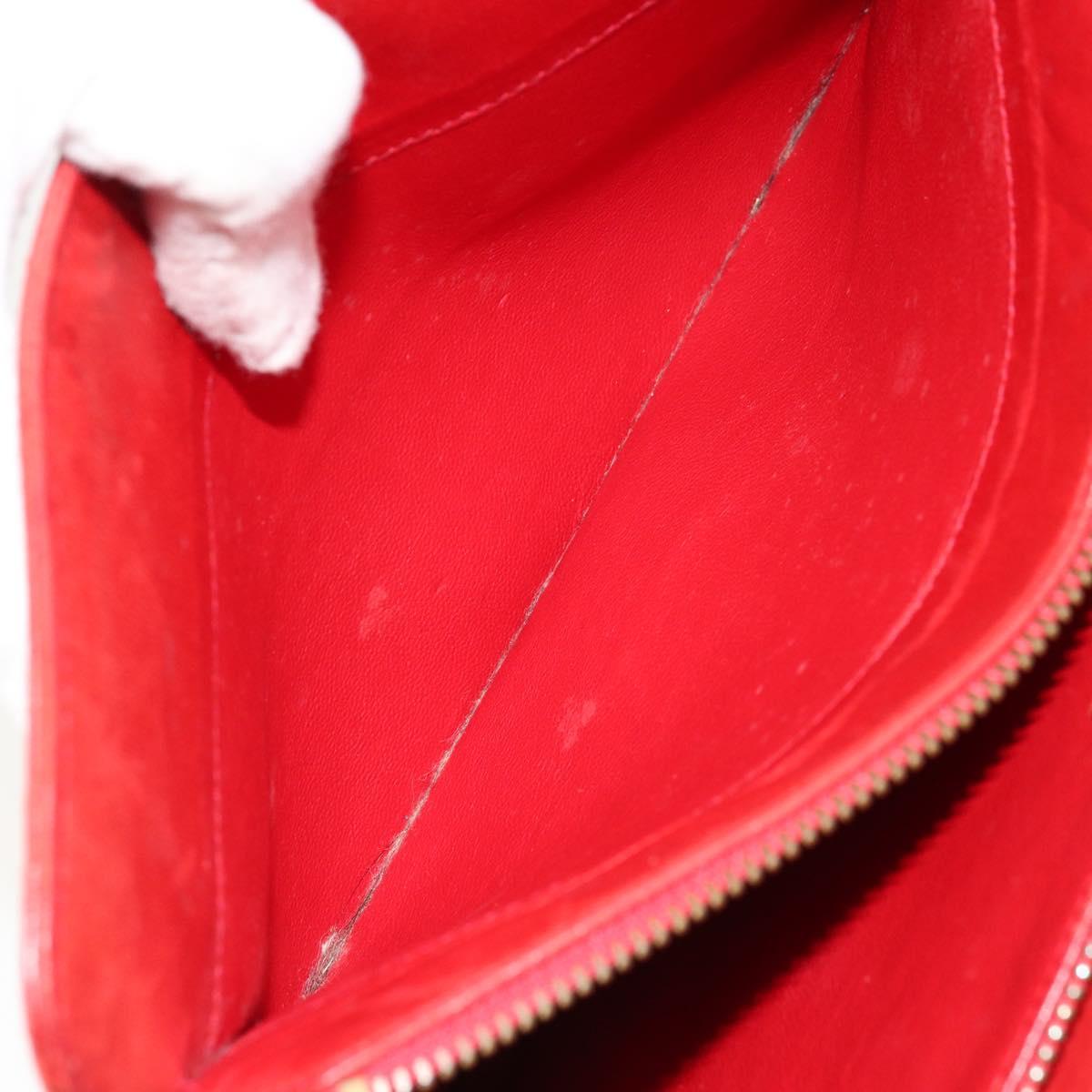 CHANEL Matelasse Chain Shoulder Bag Lamb Skin Red Gold CC Auth 179157A