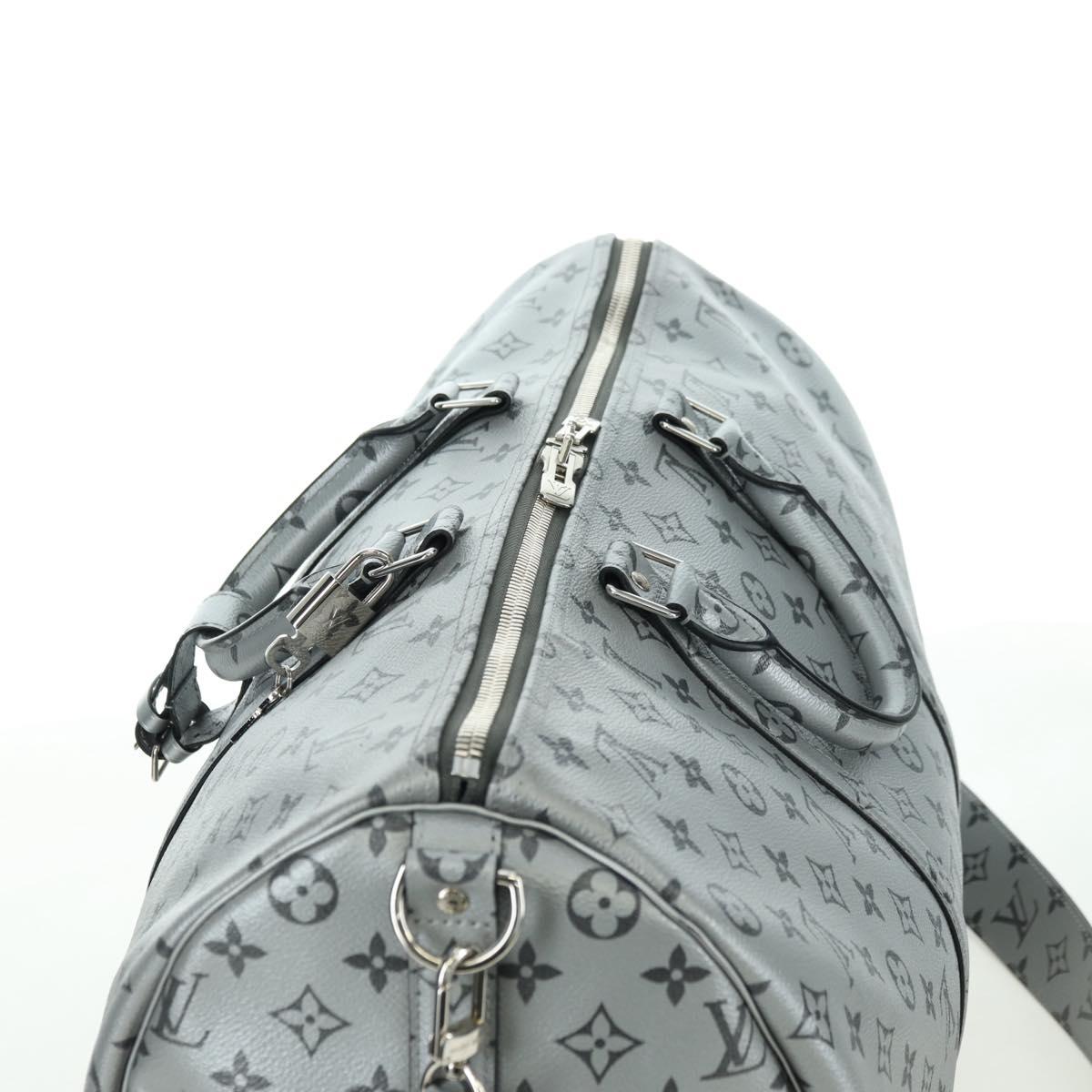 LOUIS VUITTON Monogram Keepall Bandouliere 50 Bag Silver M43848 Auth 179158SAM