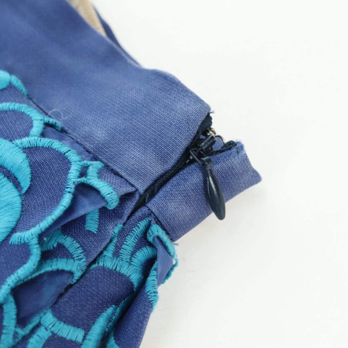 PRADA Skirt Silk Blue Auth 179162A