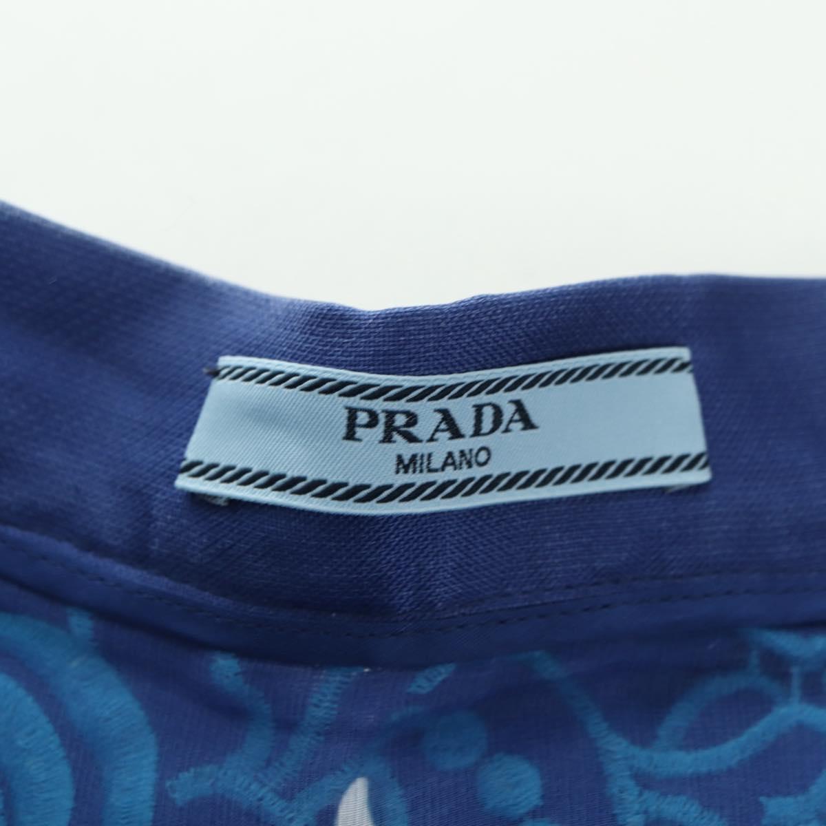 PRADA Skirt Silk Blue Auth 179162A