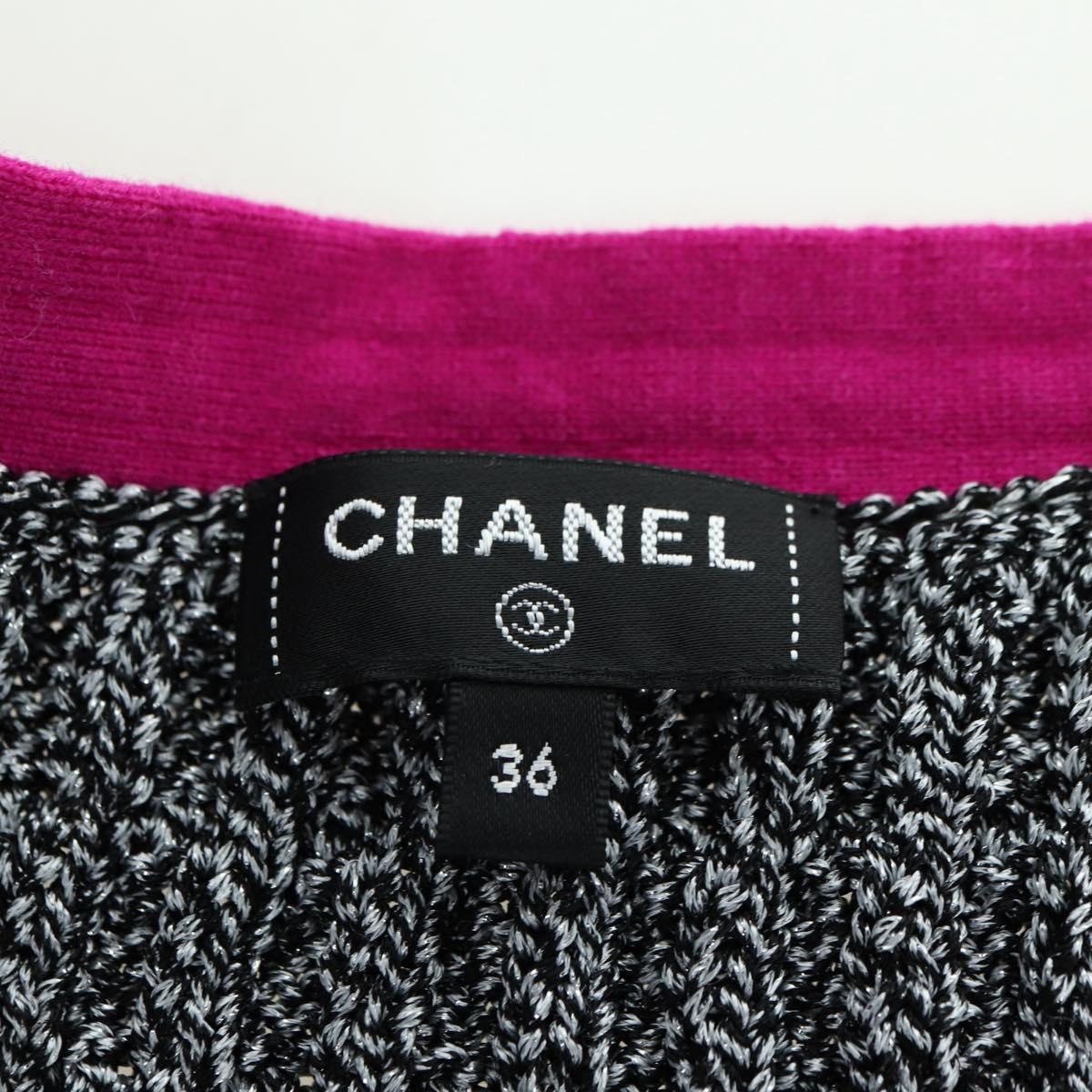 CHANEL Skirt Tweed Gray CC Auth 179163A
