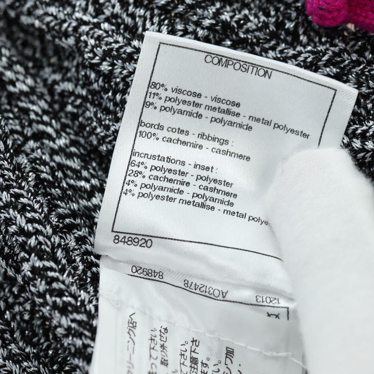 CHANEL Skirt Tweed Gray CC Auth 179163A