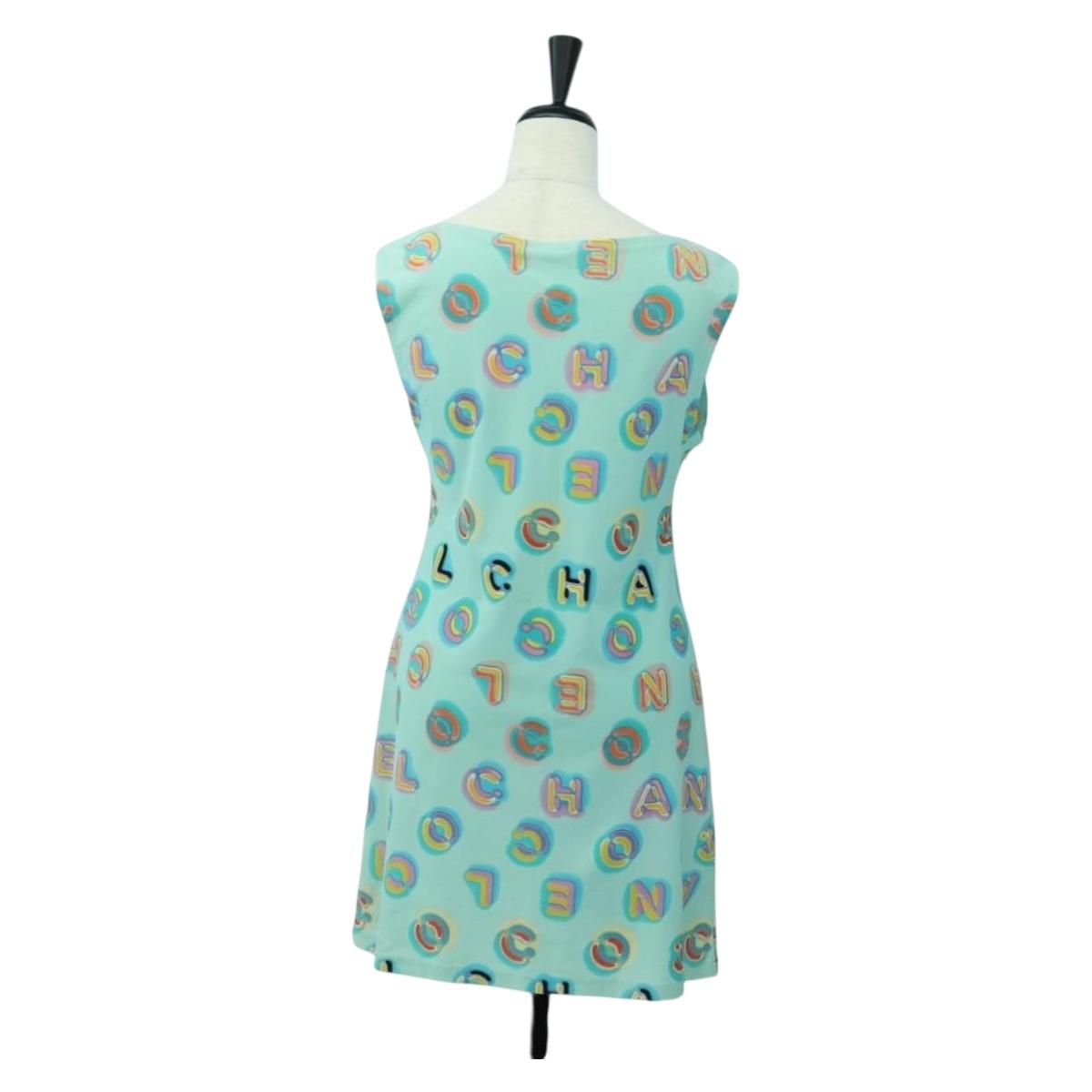 CHANEL One Piece Nylon Green CC Auth 179164M