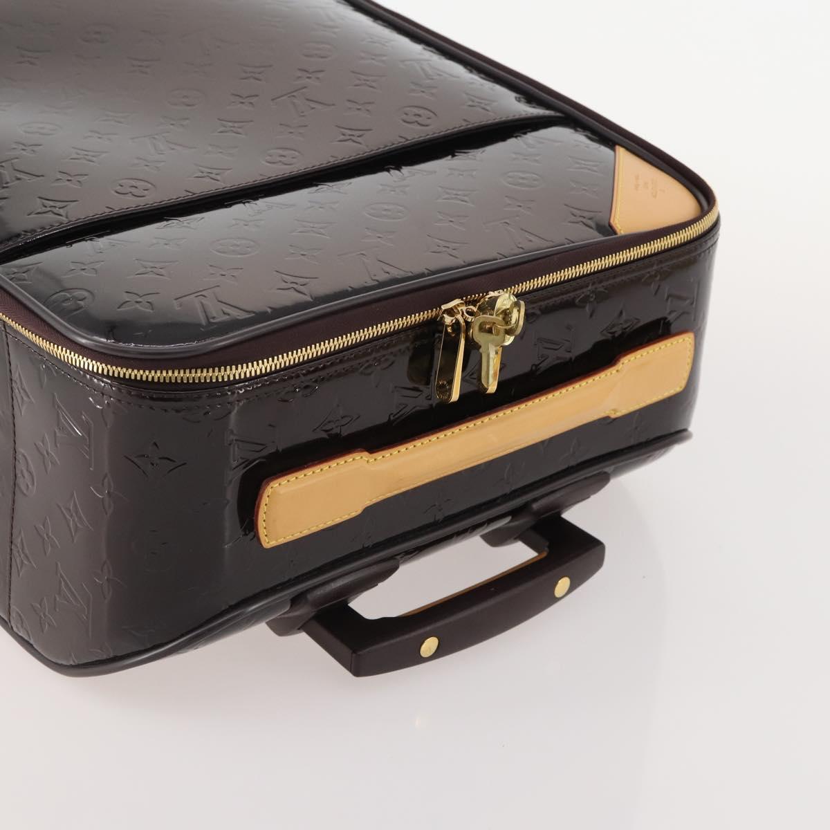 LOUIS VUITTON Monogram Vernis Pegas 45 Suitcase Amarante M91277 LV Auth 179182A