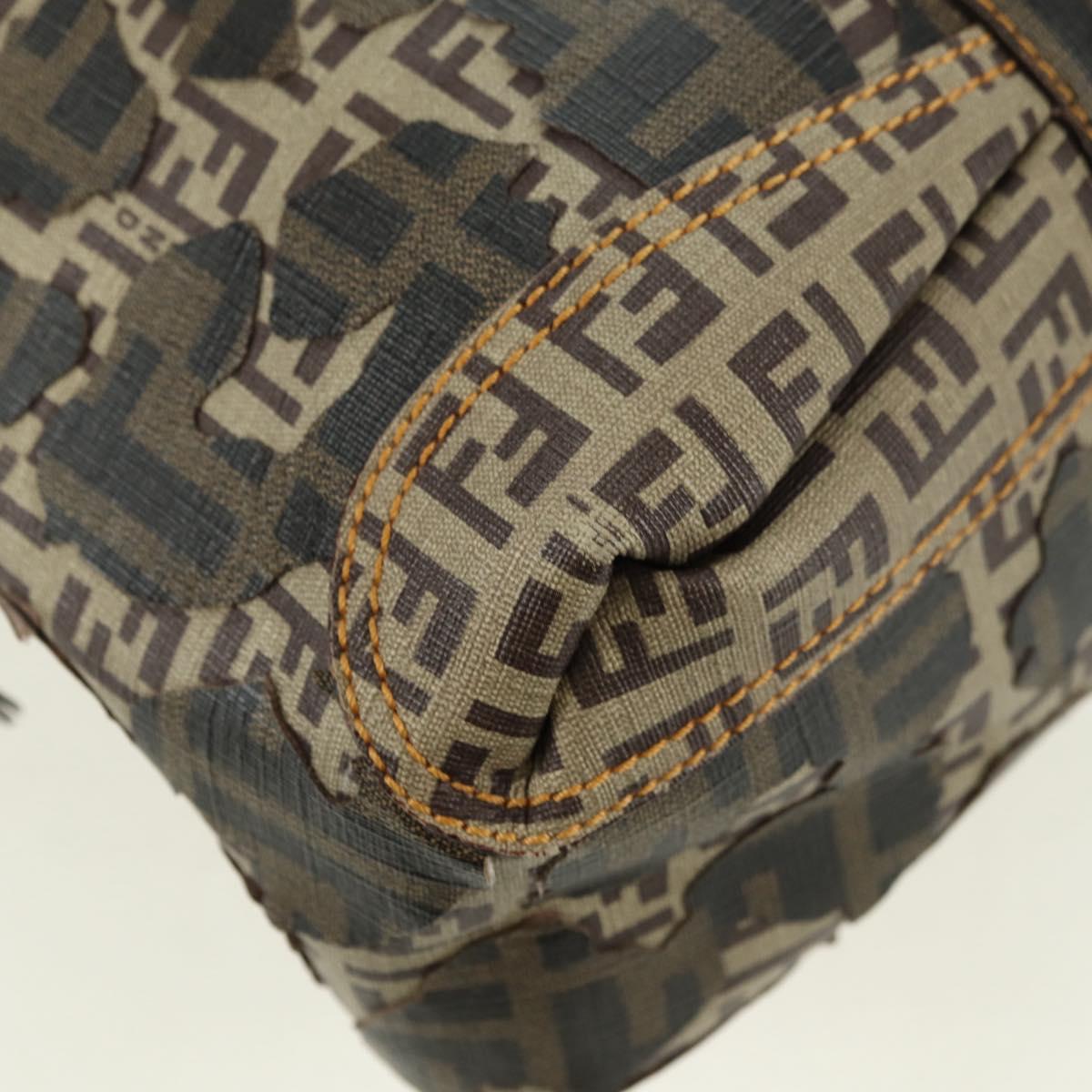 FENDI Zucca Canvas Hand Bag Beige Auth 179203SM