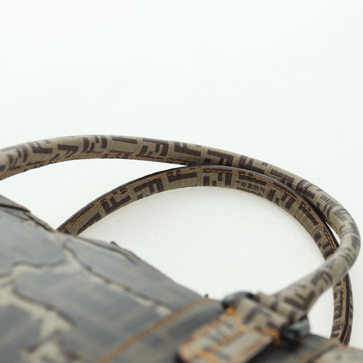 FENDI Zucca Canvas Hand Bag Beige Auth 179203SM