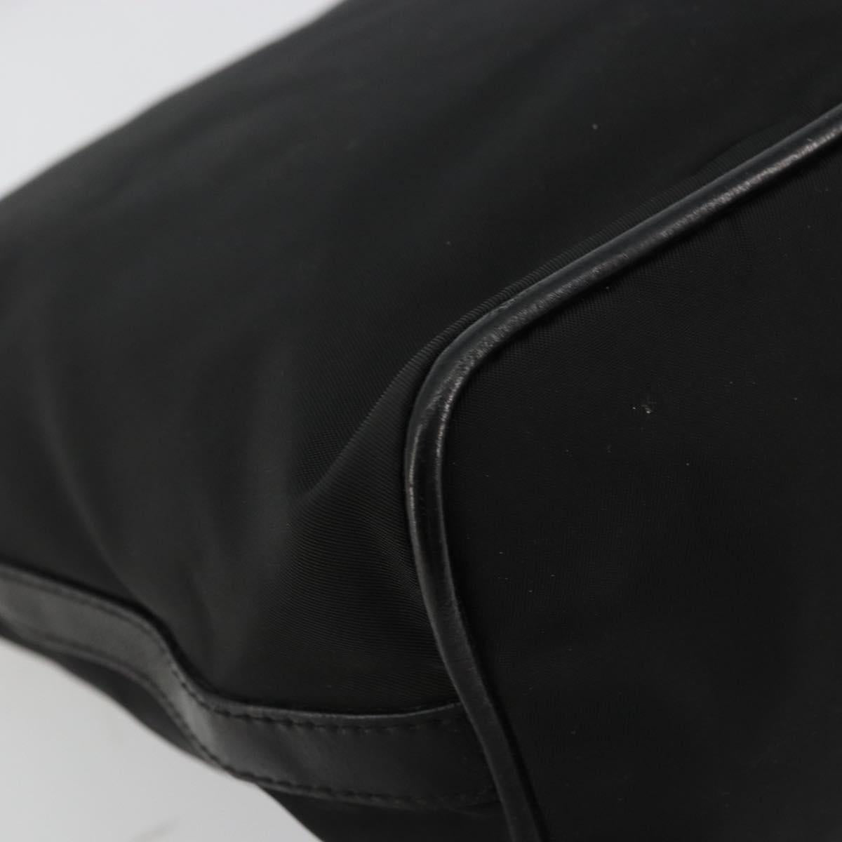PRADA Shoulder Bag Nylon Black Silver Auth 179204A