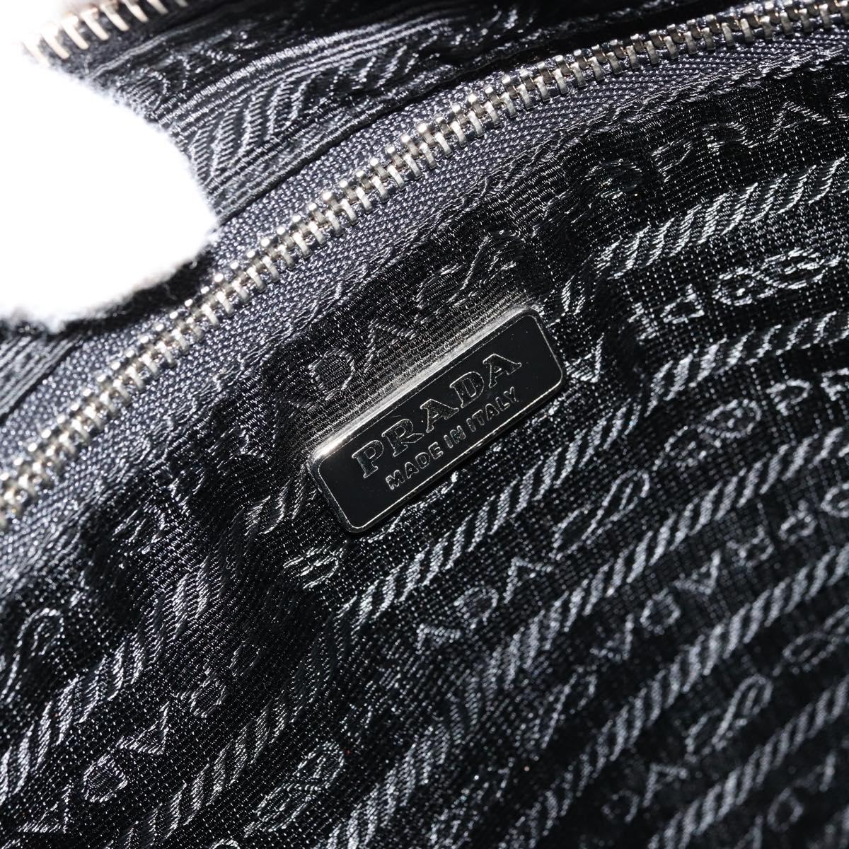 PRADA Shoulder Bag Nylon Black Silver Auth 179204A