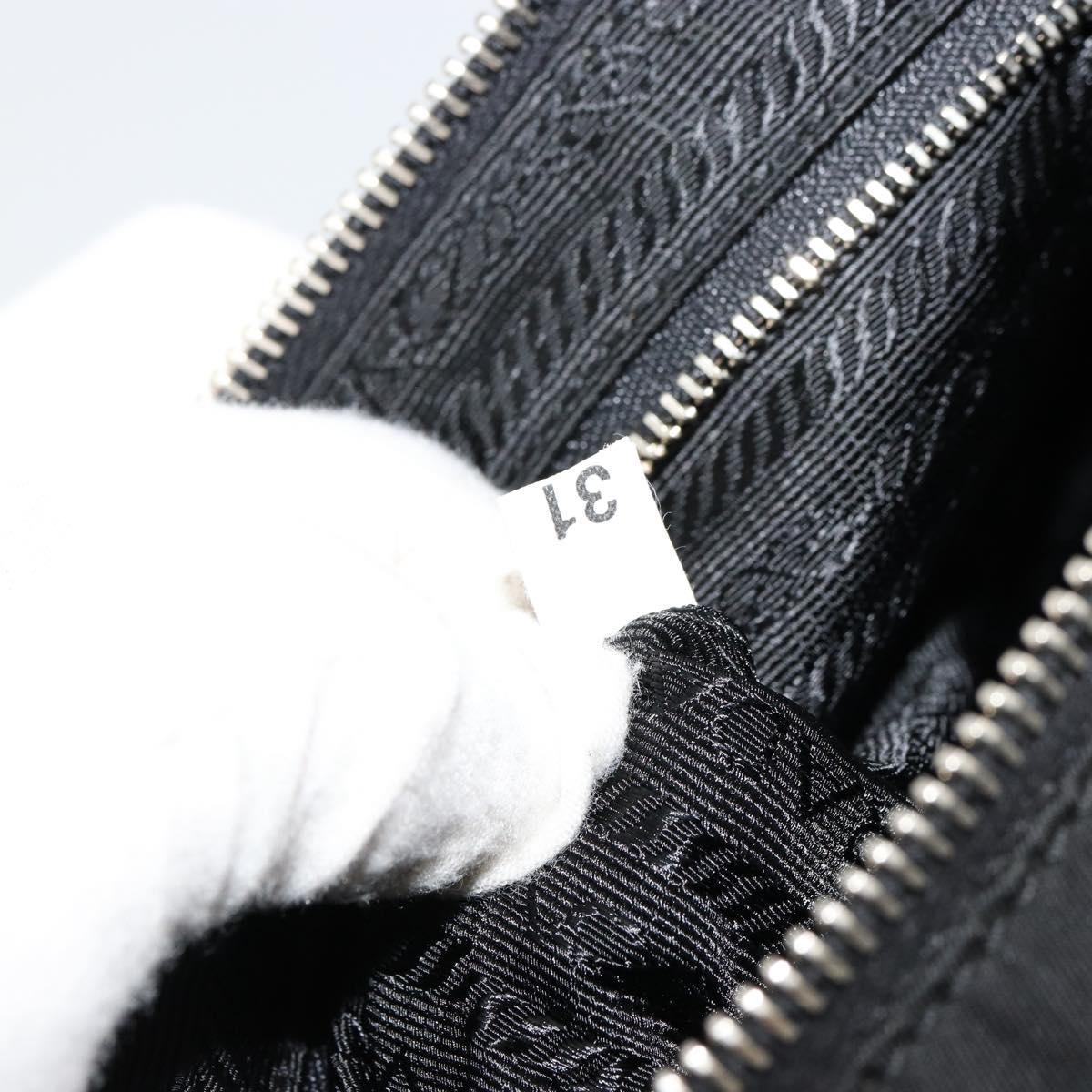 PRADA Shoulder Bag Nylon Black Silver Auth 179204A