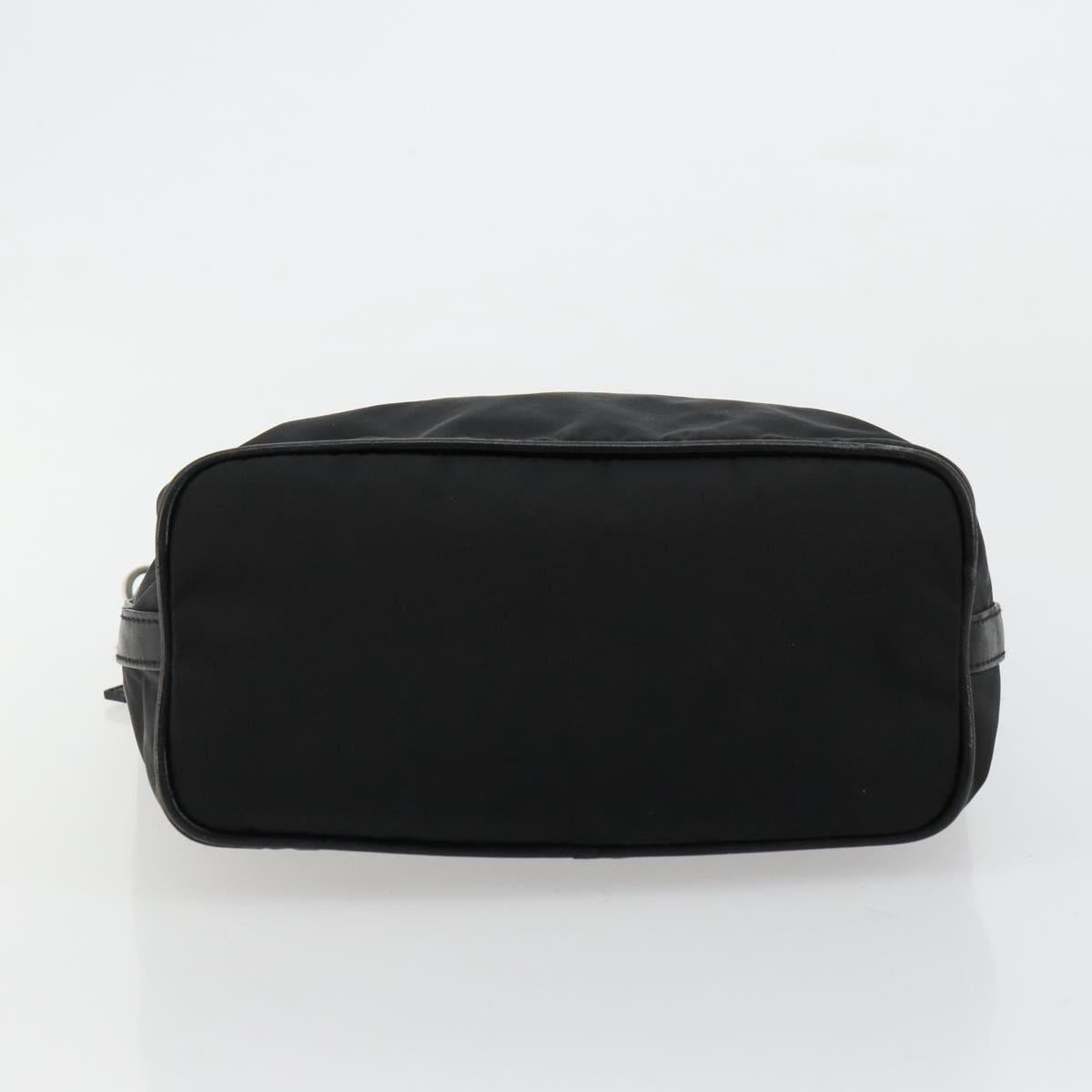 PRADA Shoulder Bag Nylon Black Silver Auth 179204A