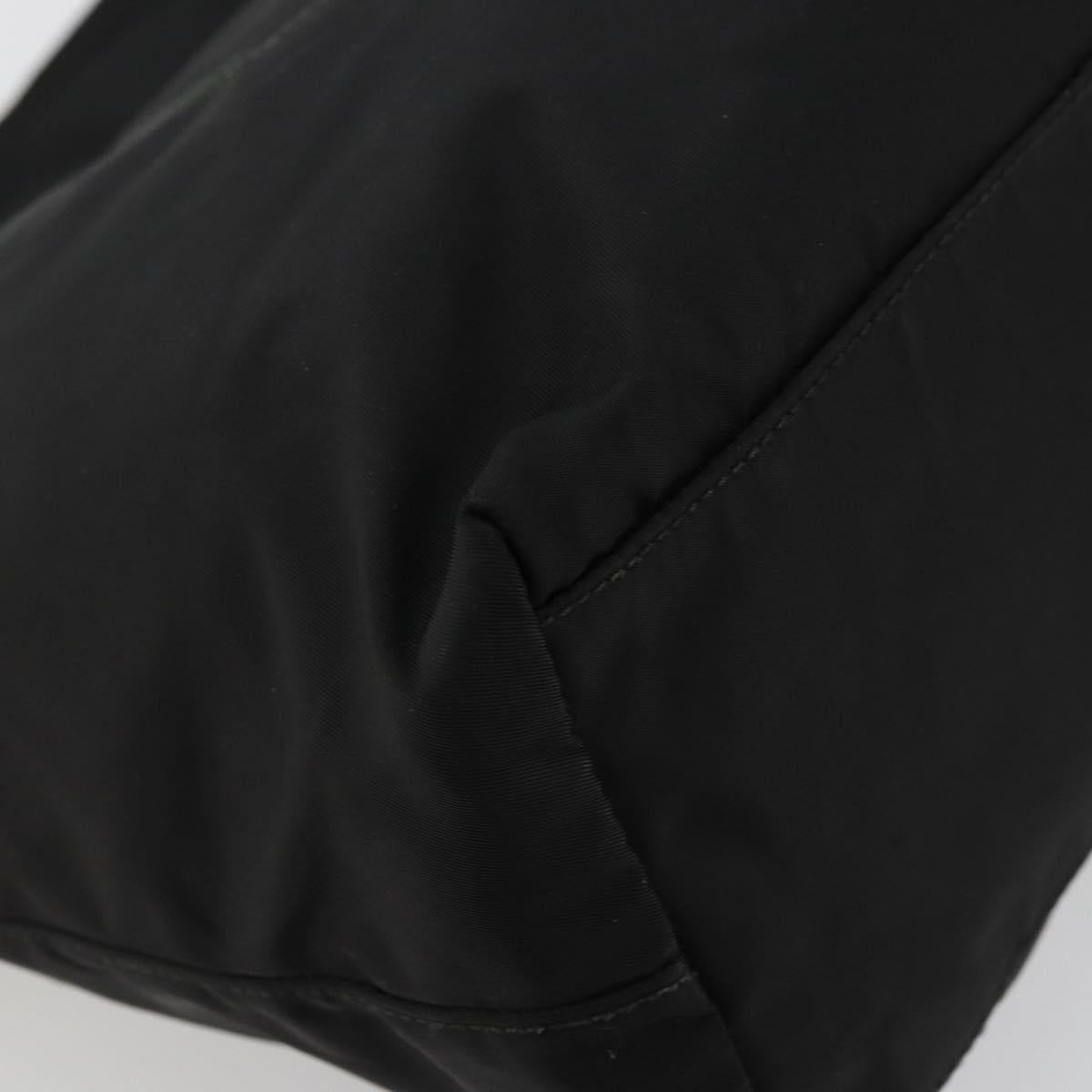 PRADA Tote Bag Nylon Black Gold Auth 179207