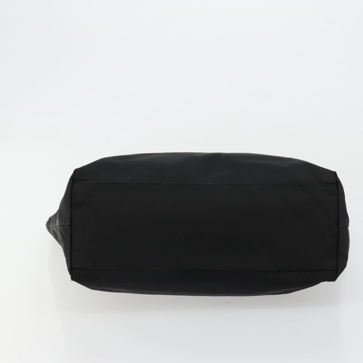 PRADA Tote Bag Nylon Black Gold Auth 179207