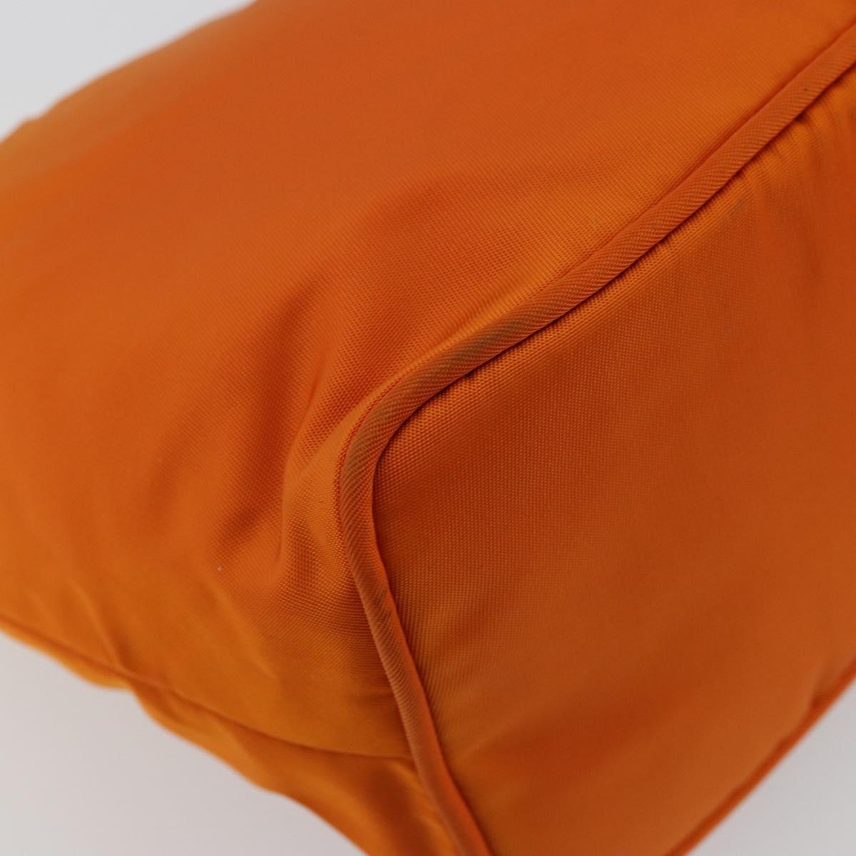 PRADA Shoulder Bag Nylon Orange Silver Auth 179208A