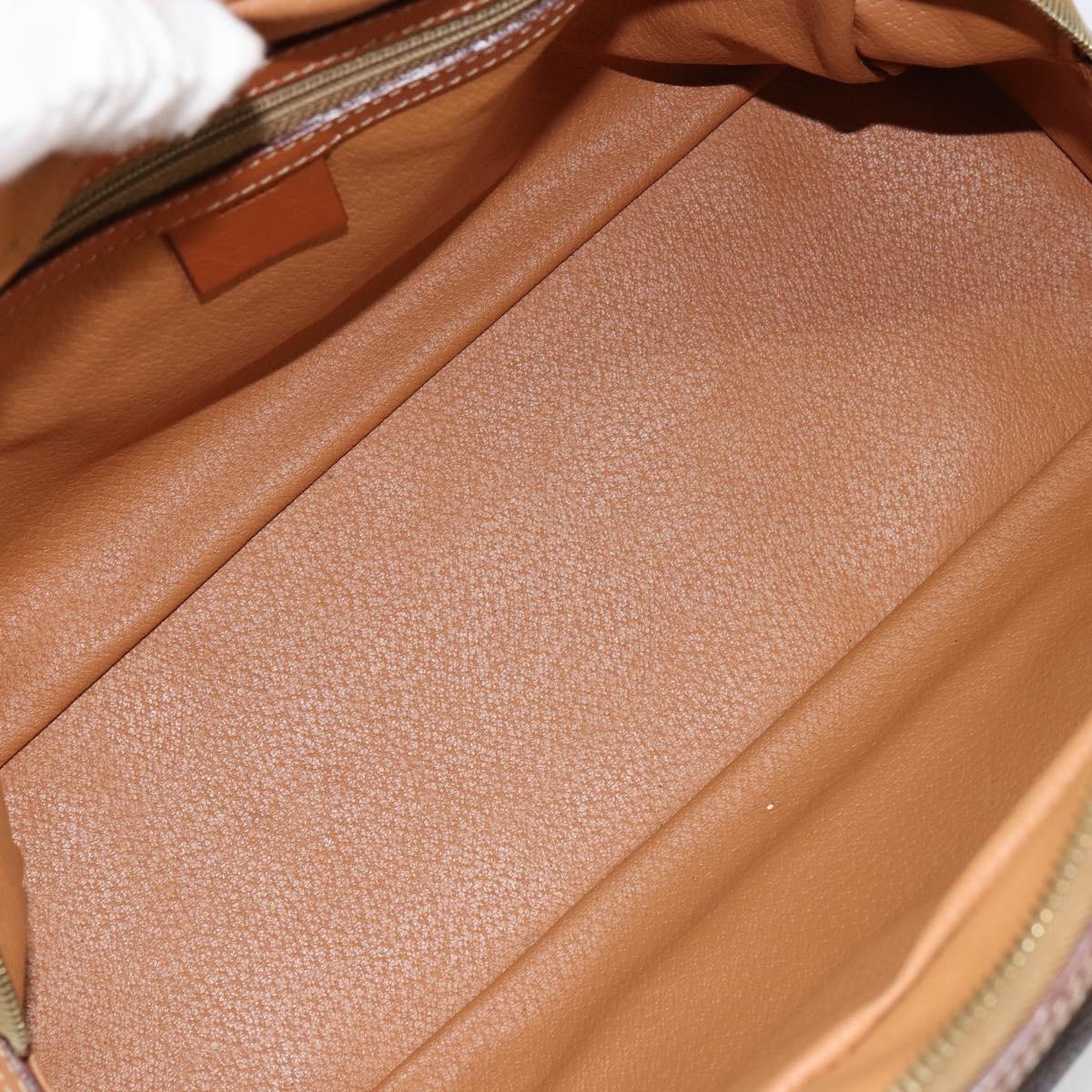 CELINE Macadam Canvas Hand Bag PVC Leather Gold Brown Auth 179210A