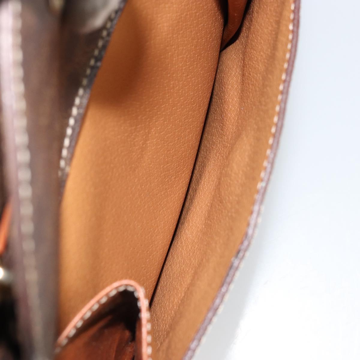 CELINE Macadam Canvas Hand Bag PVC Leather Gold Brown Auth 179210A