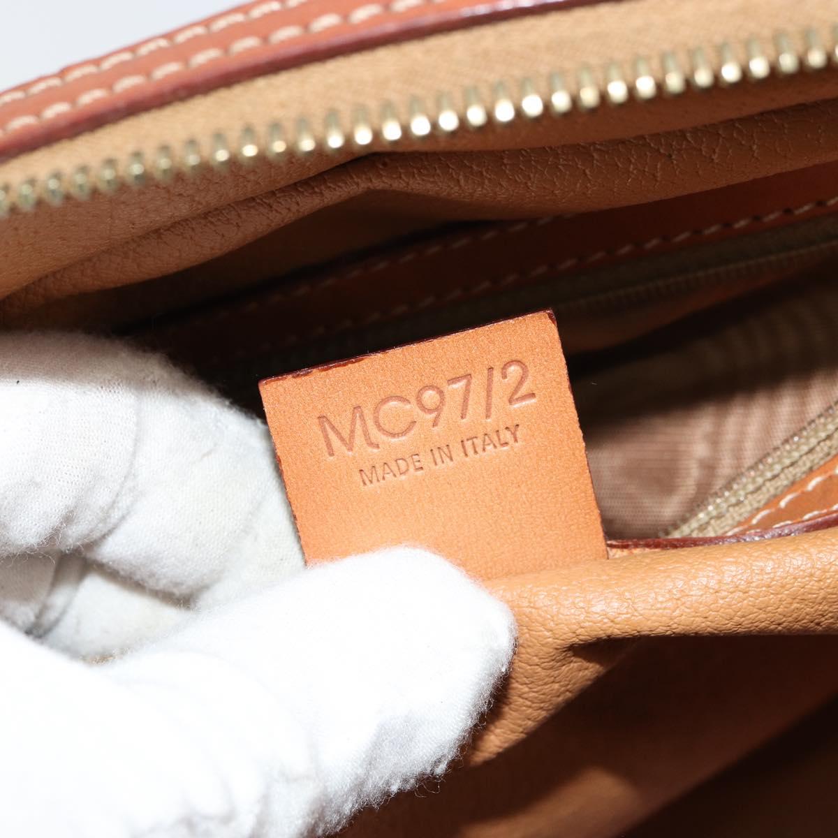 CELINE Macadam Canvas Hand Bag PVC Leather Gold Brown Auth 179210A