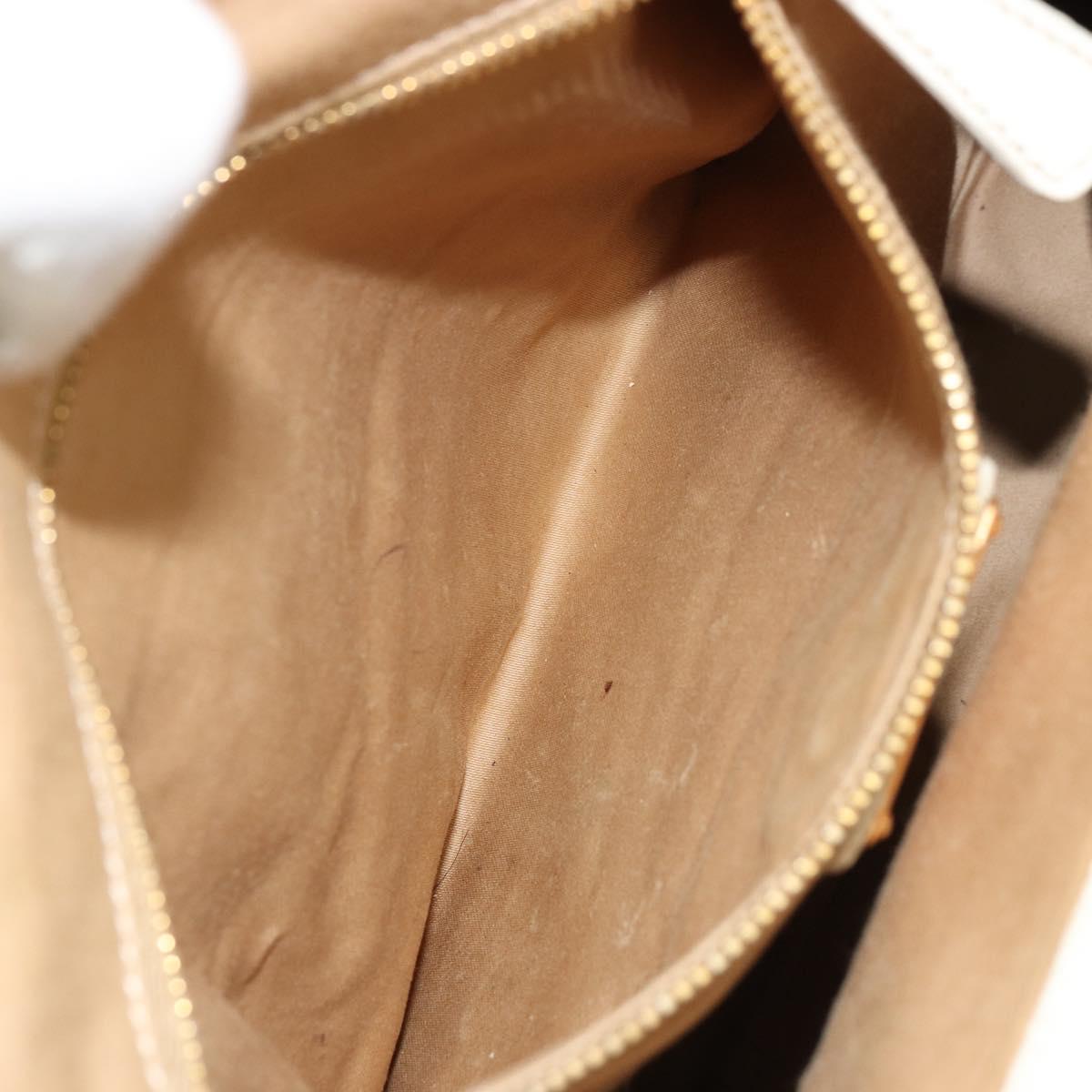 Miu Miu Tote Bag Leather White Gold Auth 179220A
