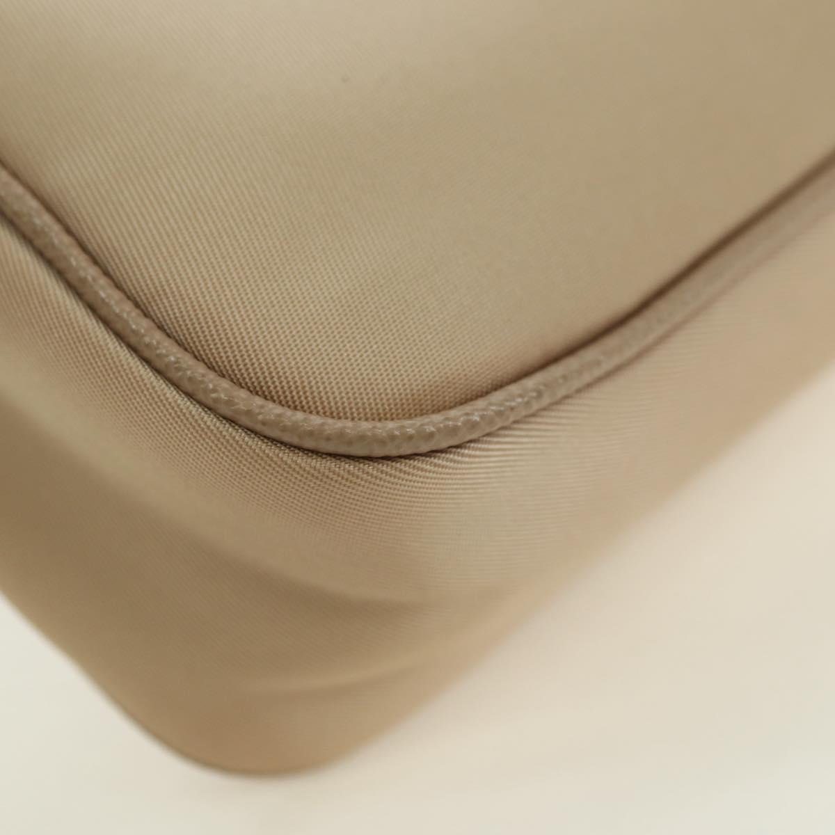 PRADA Shoulder Bag Nylon 2way Beige Silver Auth 179223M