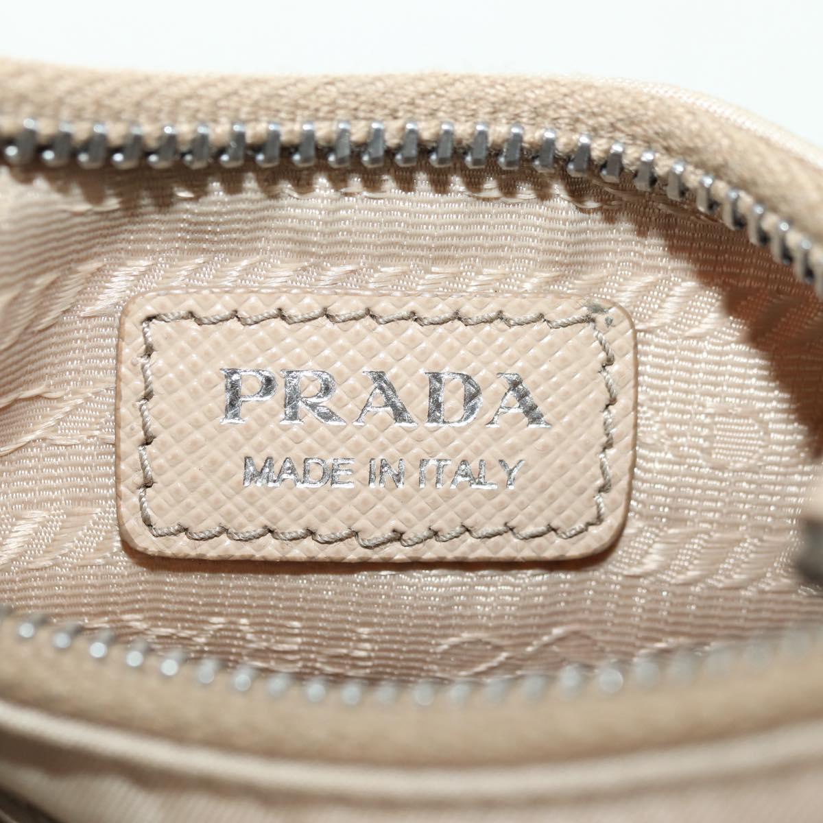 PRADA Shoulder Bag Nylon 2way Beige Silver Auth 179223M