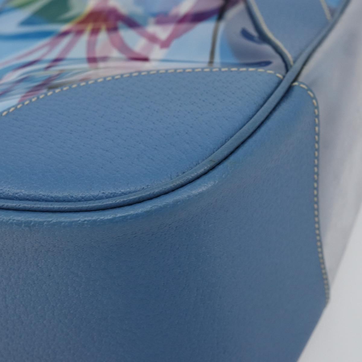 PRADA Hand Bag Vinyl Clear Blue Auth 179224A