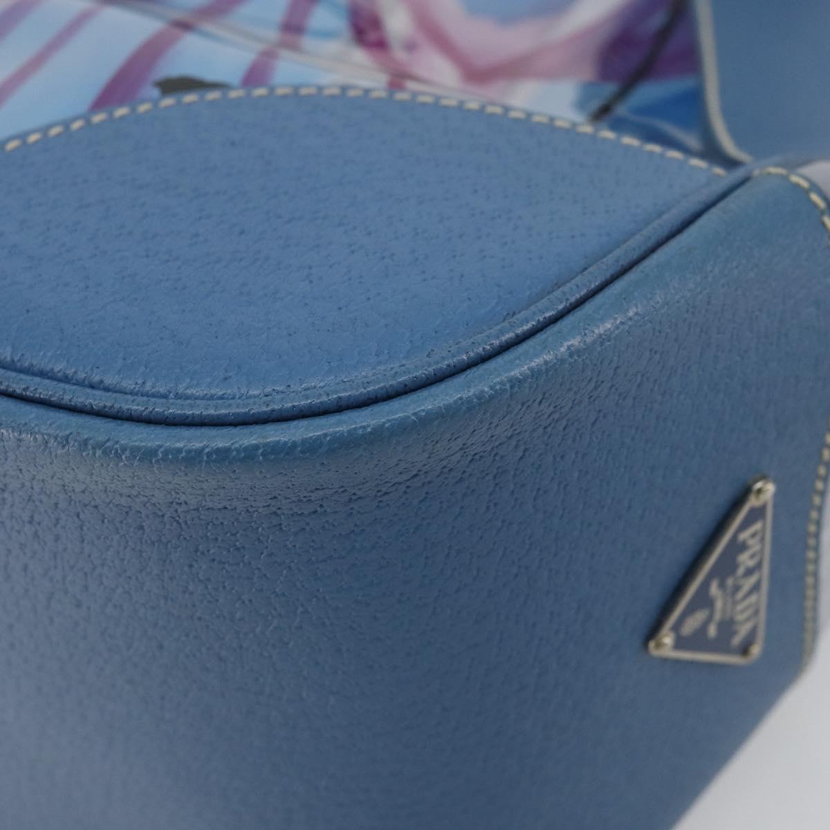PRADA Hand Bag Vinyl Clear Blue Auth 179224A