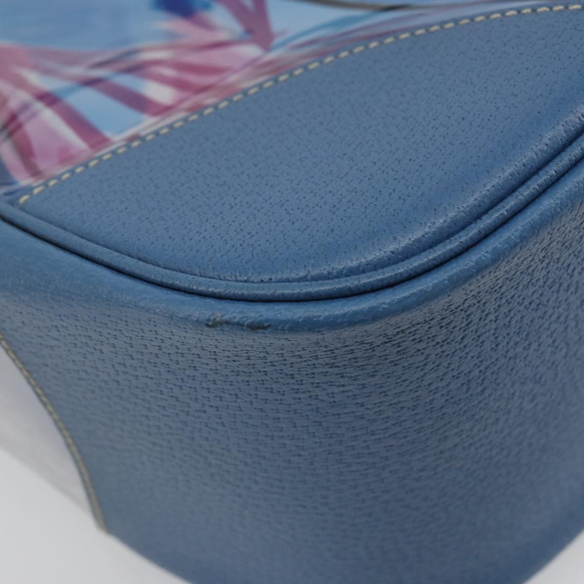 PRADA Hand Bag Vinyl Clear Blue Auth 179224A