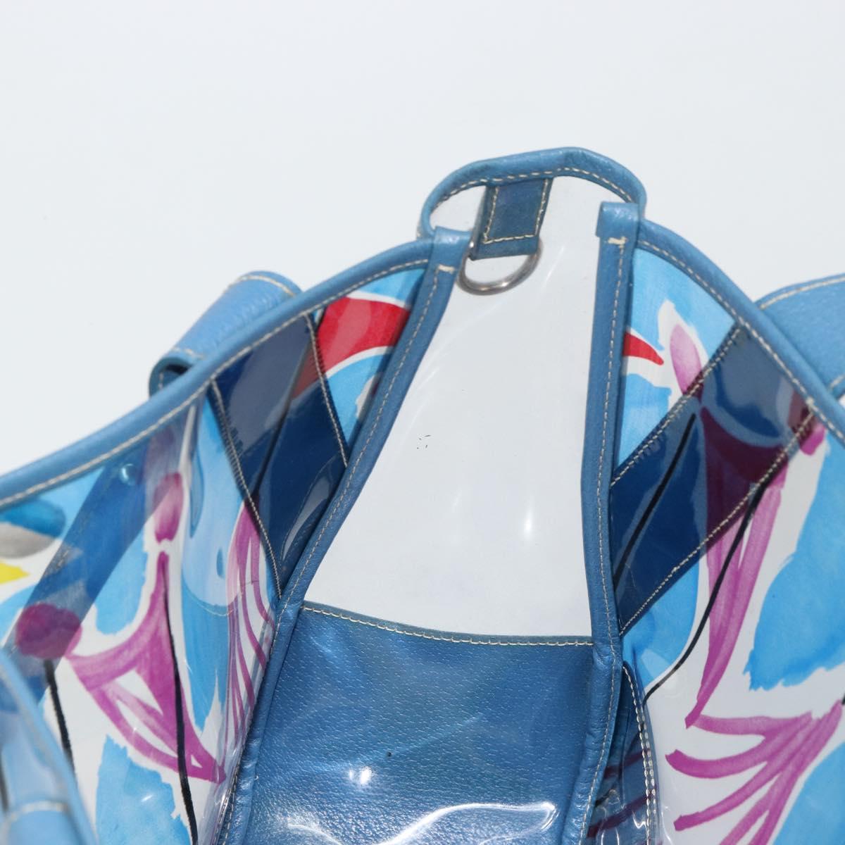 PRADA Hand Bag Vinyl Clear Blue Auth 179224A