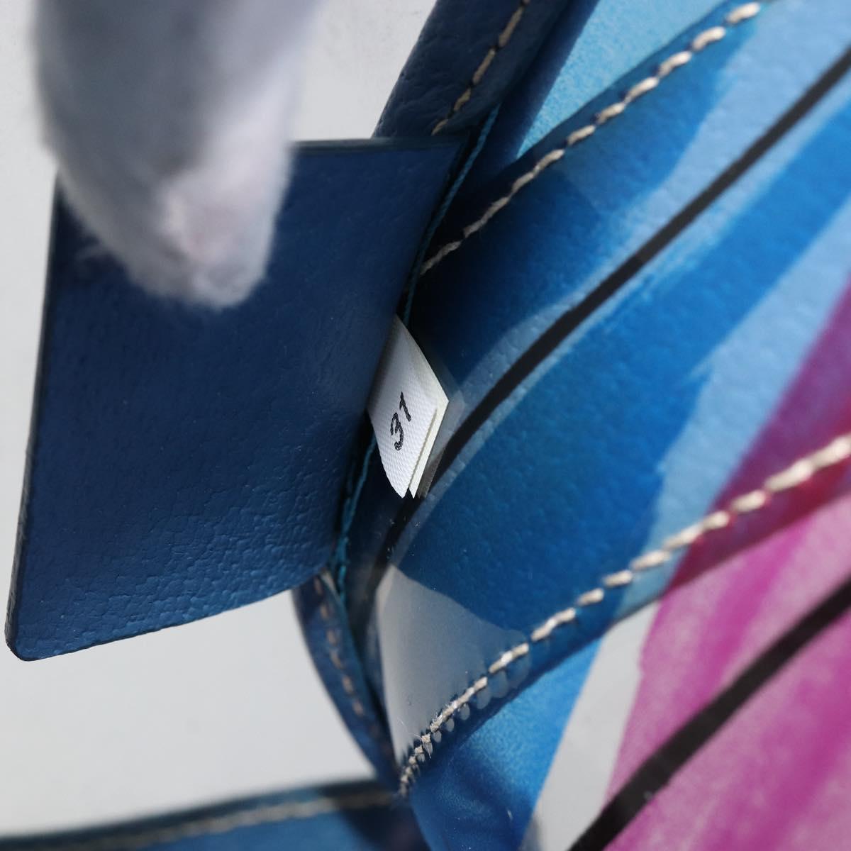PRADA Hand Bag Vinyl Clear Blue Auth 179224A