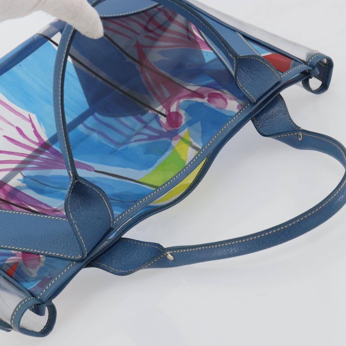 PRADA Hand Bag Vinyl Clear Blue Auth 179224A
