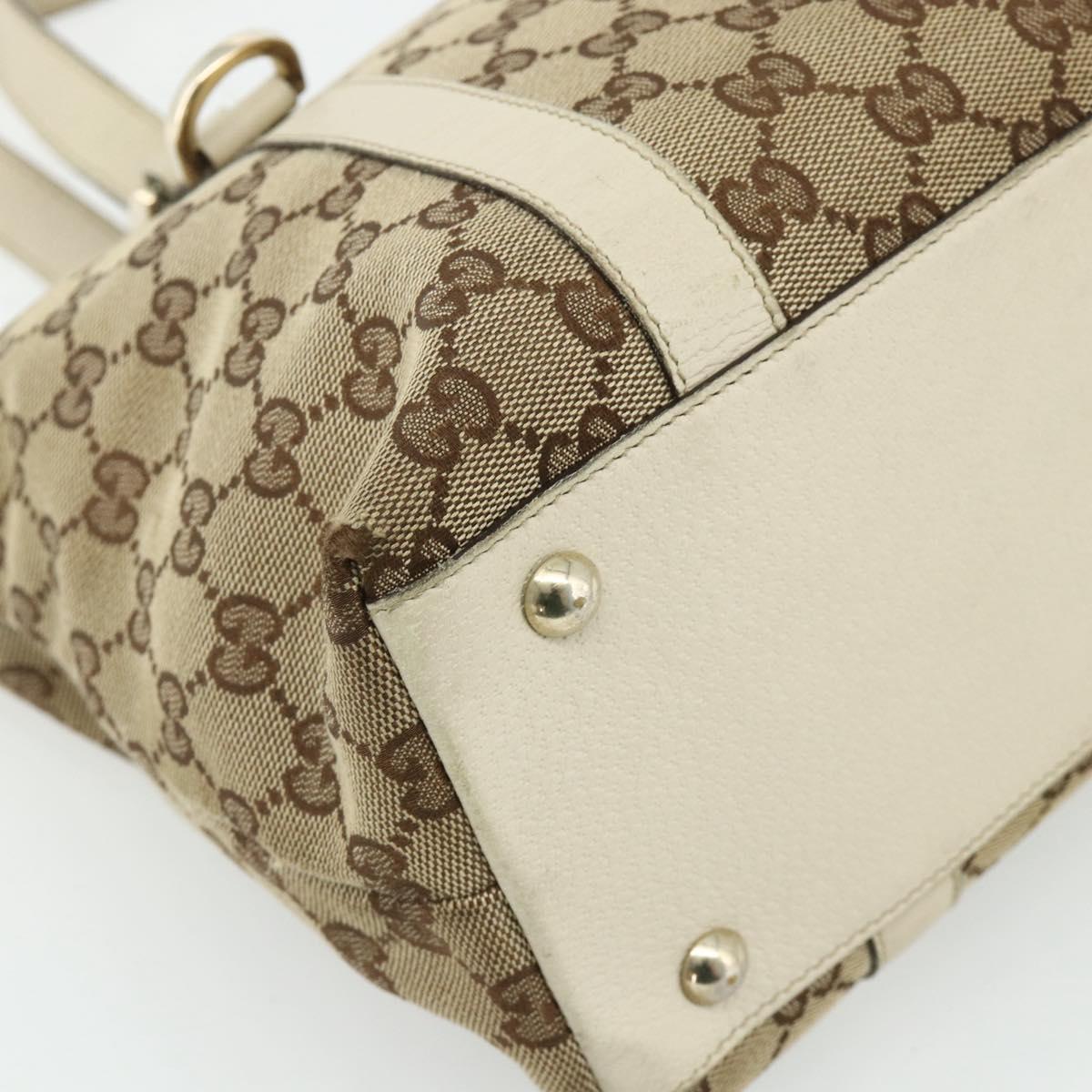 GUCCI GG Canvas Abbey Tote Bag Beige Gold 141470 Auth 179231