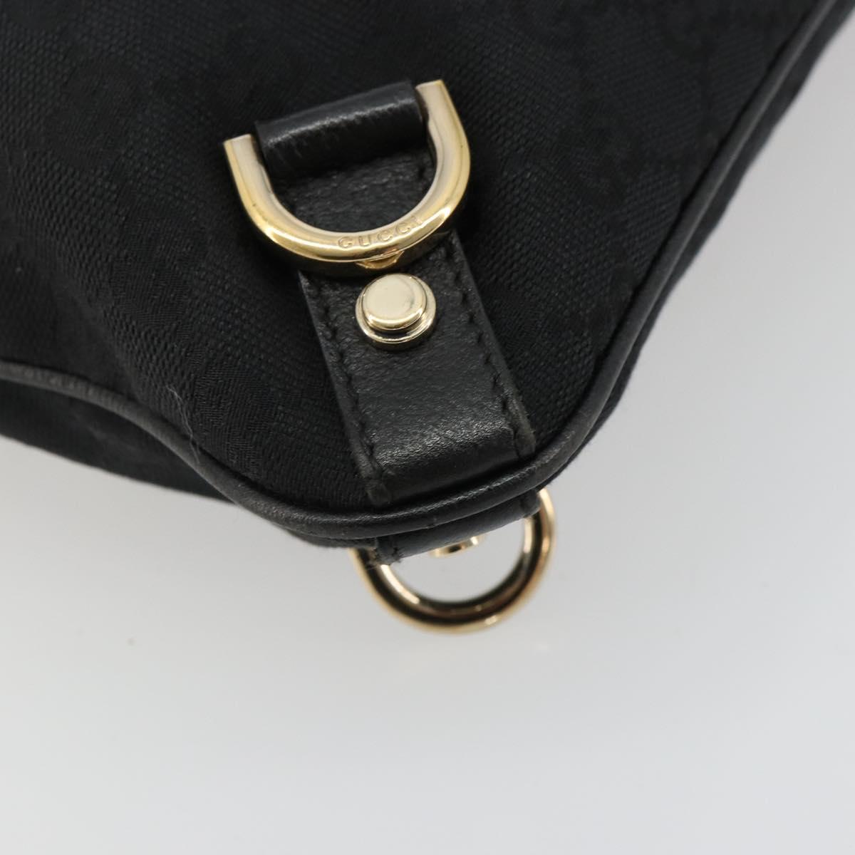 GUCCI Abbey GG Canvas Shoulder Bag Black Gold 131326 Auth 179234A
