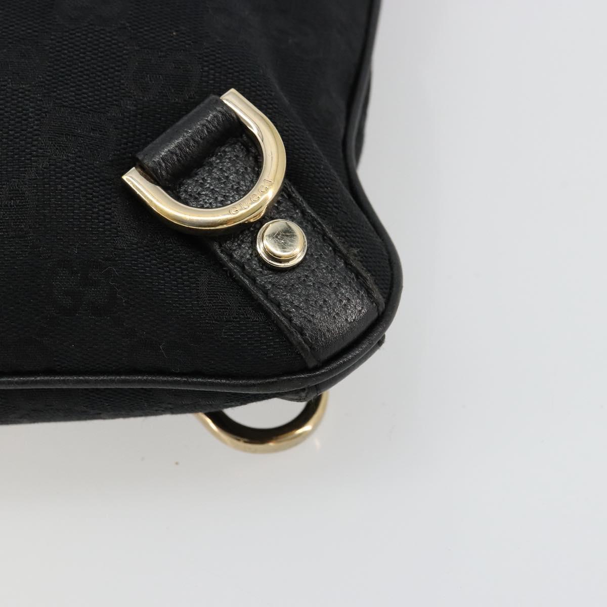 GUCCI Abbey GG Canvas Shoulder Bag Black Gold 131326 Auth 179234A