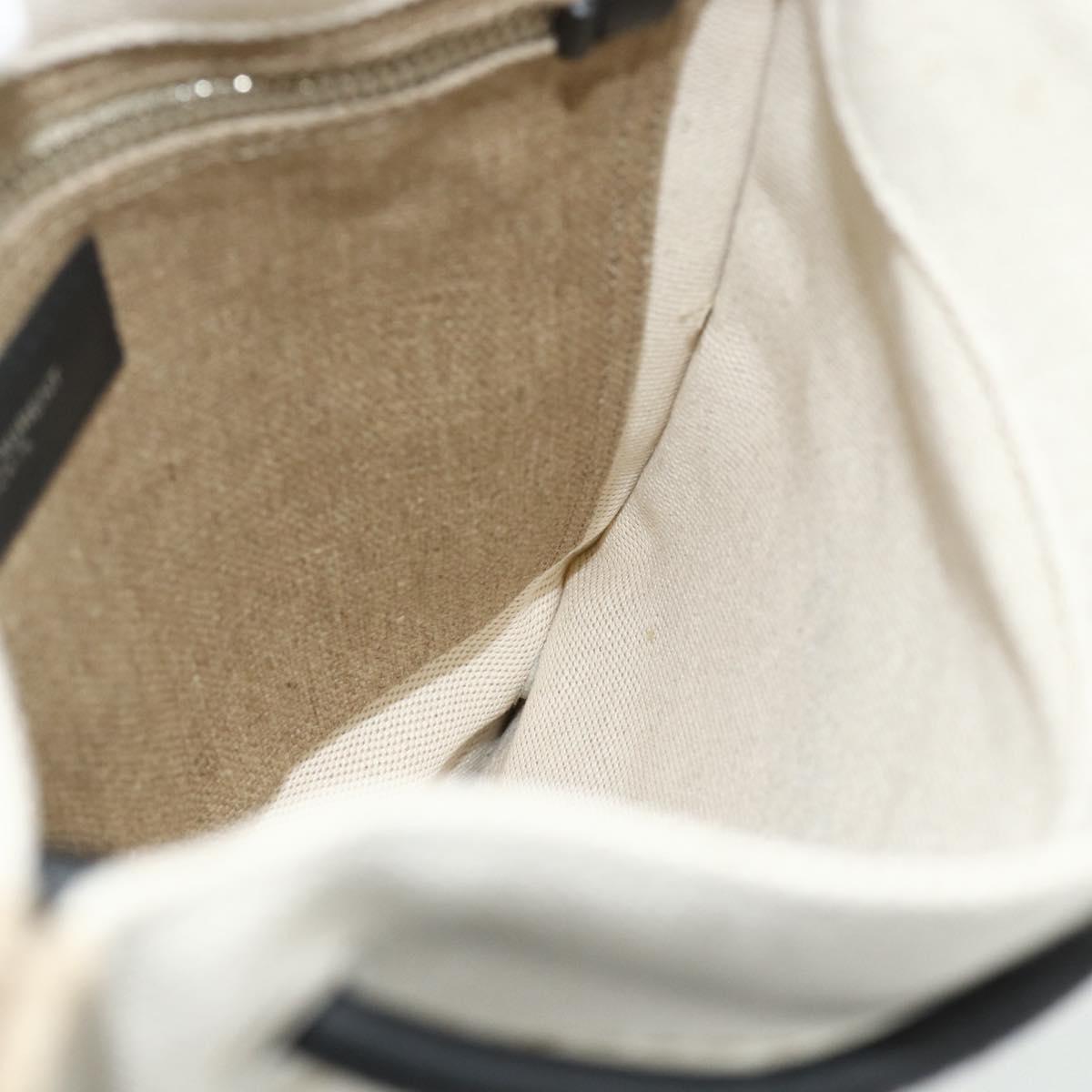 SAINT LAURENT Backpack Shoulder Bag Canvas Silver Beige Auth 179237A