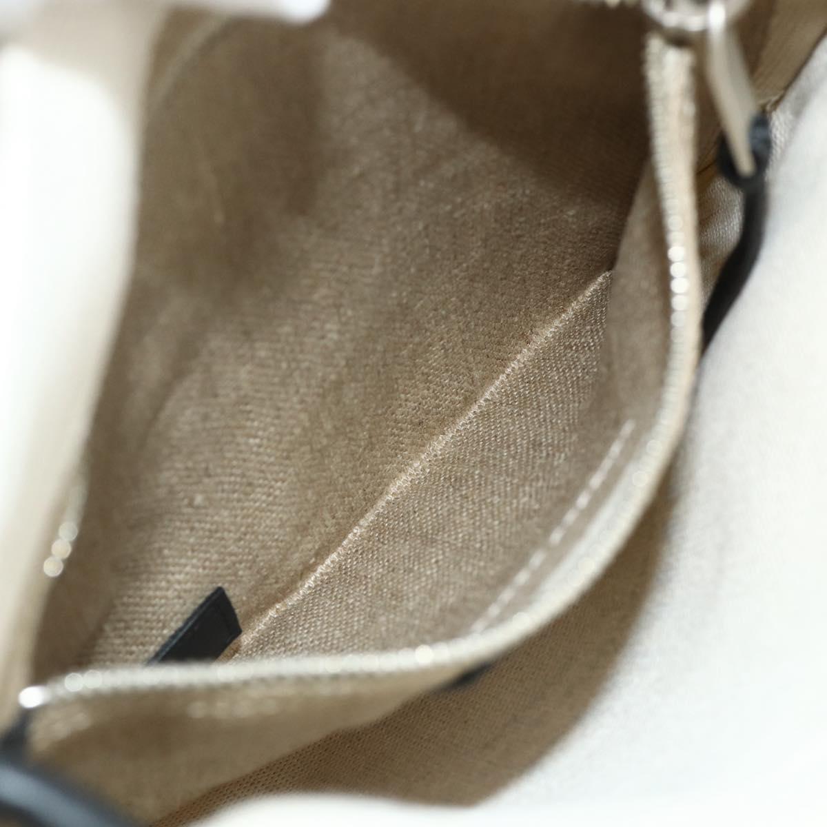 SAINT LAURENT Backpack Shoulder Bag Canvas Silver Beige Auth 179237A