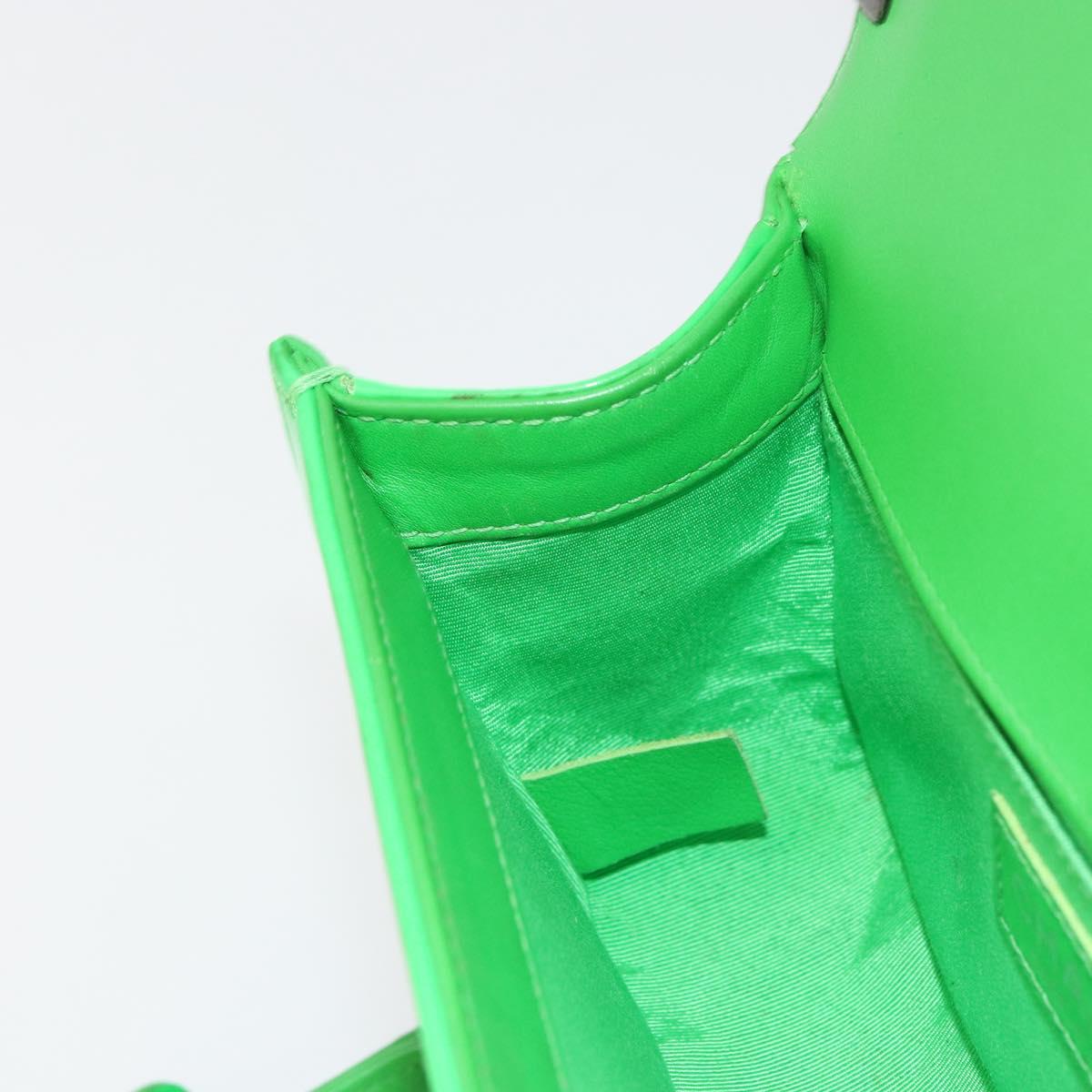 CHANEL Matelasse Chain Shoulder Bag Patent leather Green CC Auth 179242