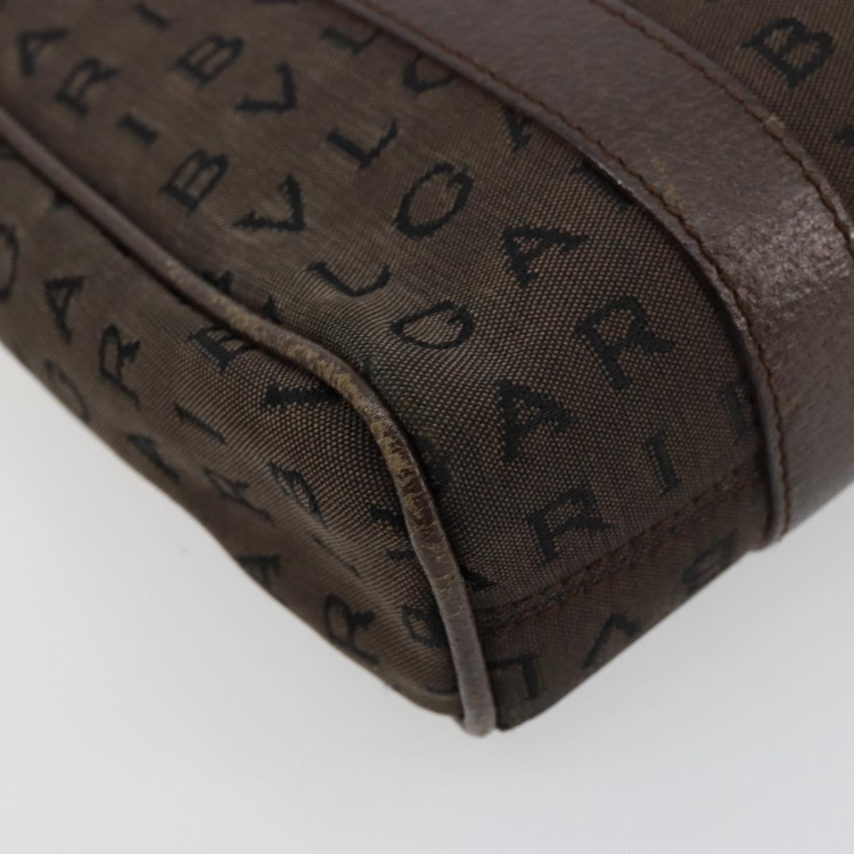 BVLGARI Logo Mania Hand Bag Canvas Brown Auth 179248A