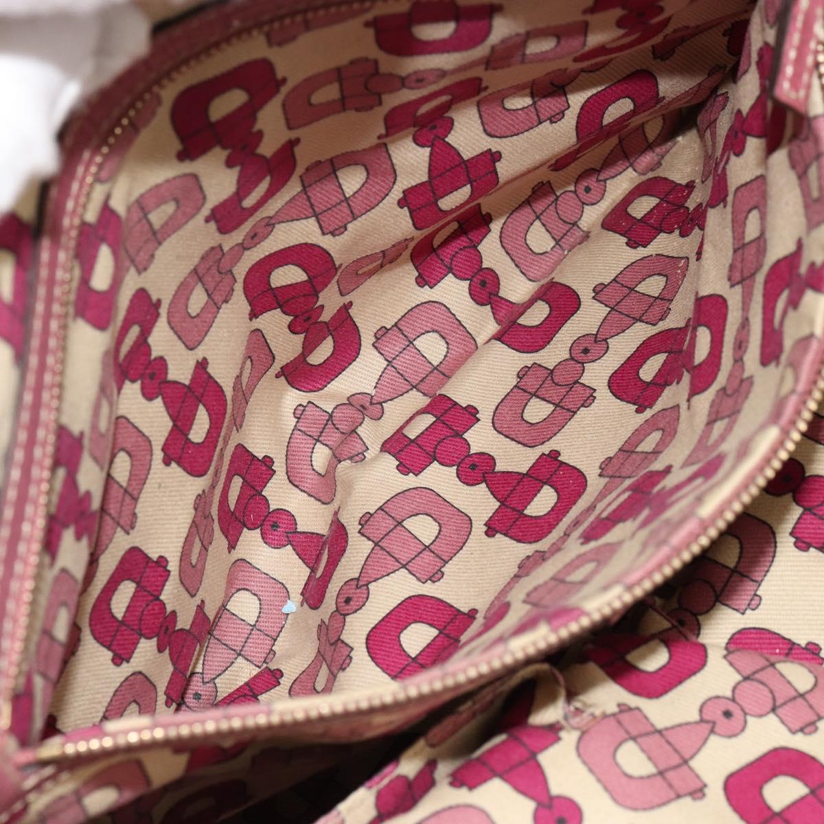 GUCCI GG Canvas Sherry Line Tote Bag Beige Gold pink 137395 Auth 179258