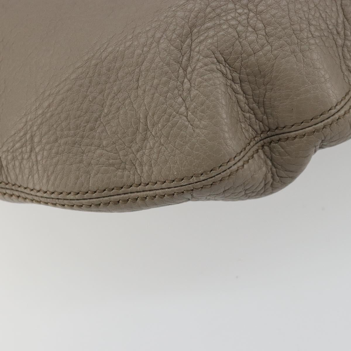 GUCCI Soho Shoulder Bag Leather Gray Gold 295175 Auth 179265A