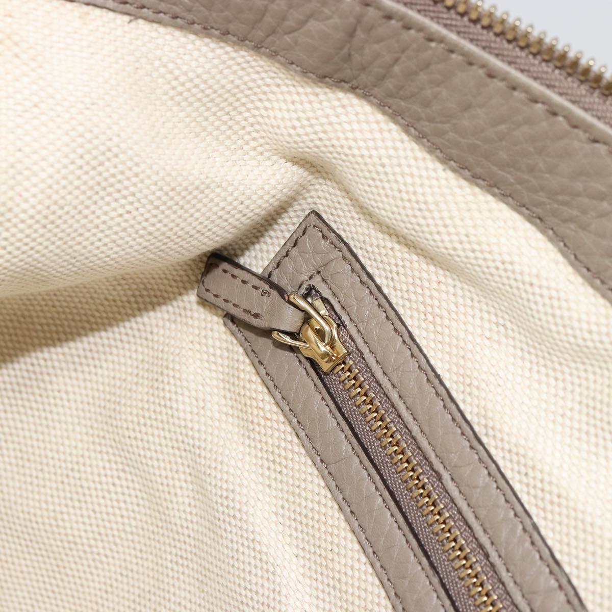 GUCCI Soho Shoulder Bag Leather Gray Gold 295175 Auth 179265A